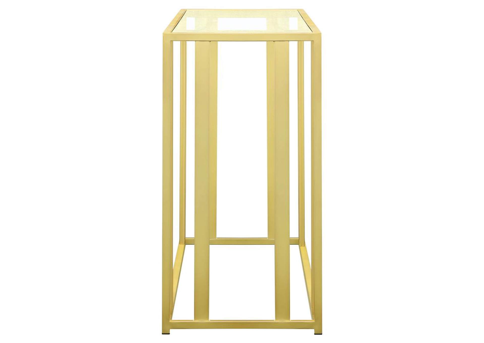 Adri Metal Frame Sofa Table Matte Brass,Coaster Furniture