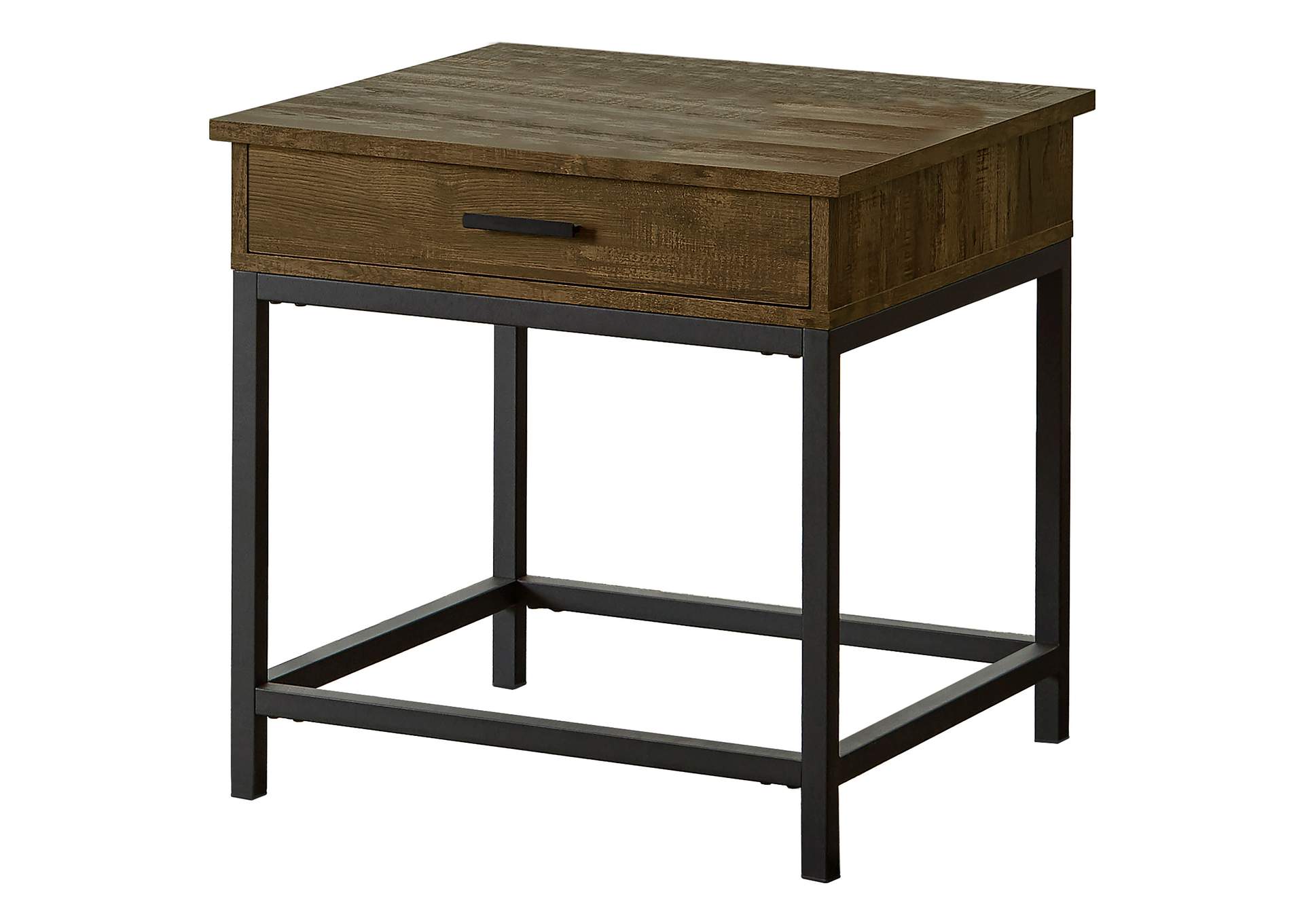 Byers Square 1-drawer End Table Brown Oak and Sandy Black,Coaster Furniture