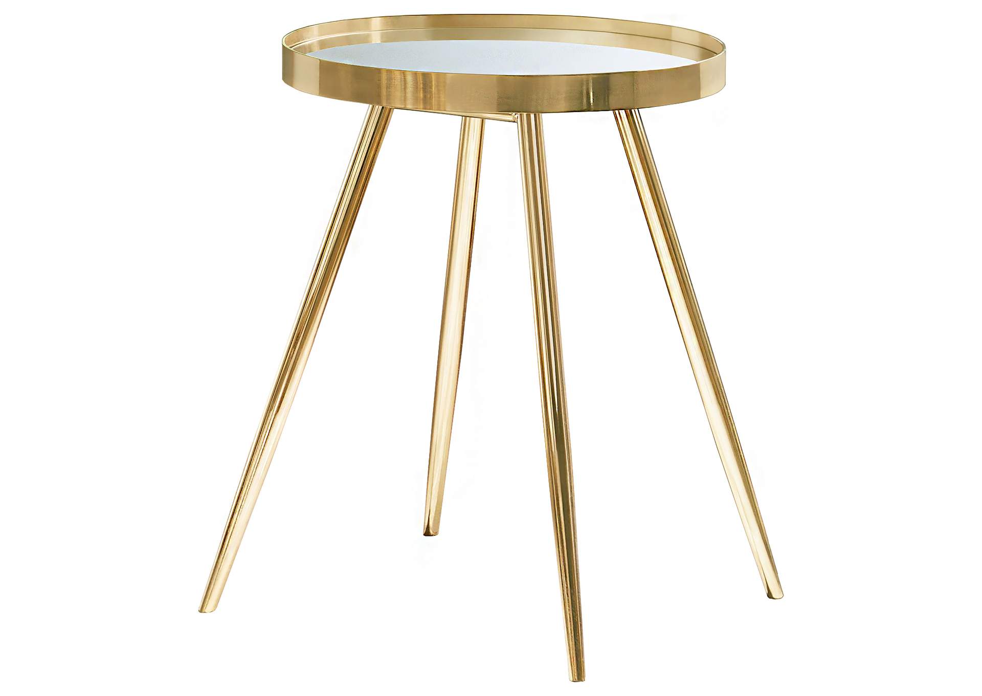 Kaelyn Round Mirror Top End Table Gold,Coaster Furniture