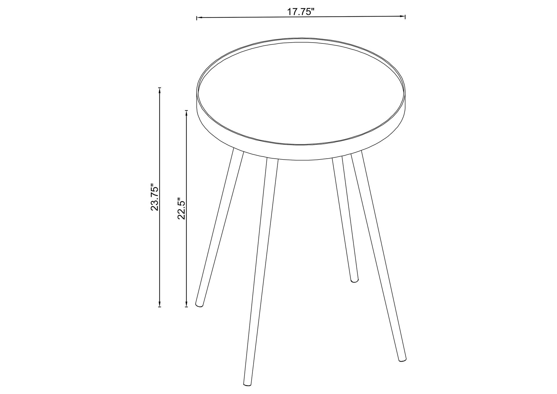 Kaelyn Round Mirror Top End Table Gold,Coaster Furniture