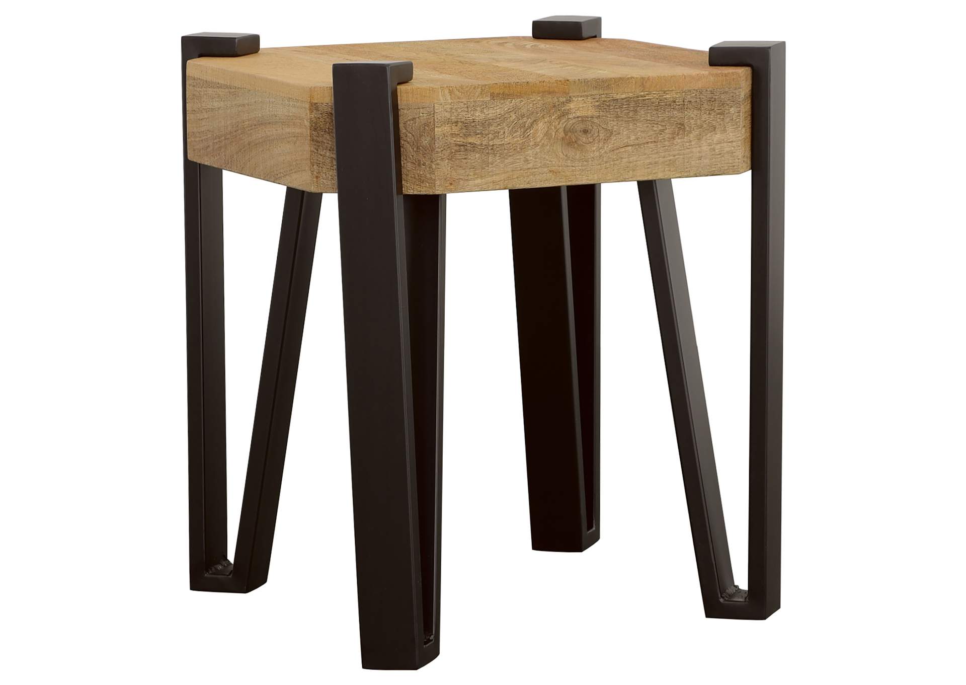 Winston Wooden Square Top End Table Natural and Matte Black,Coaster Furniture