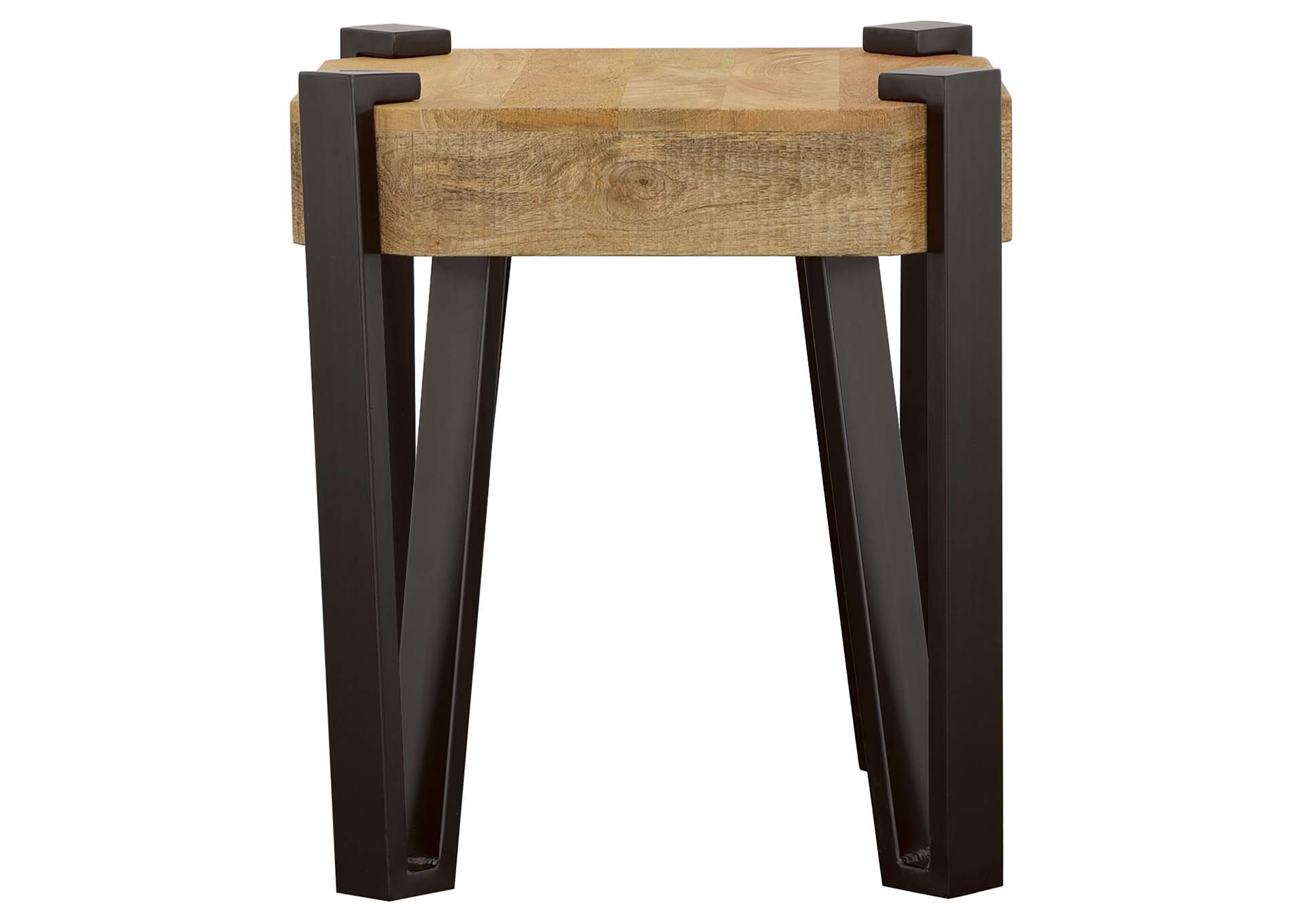 Winston Wooden Square Top End Table Natural and Matte Black,Coaster Furniture