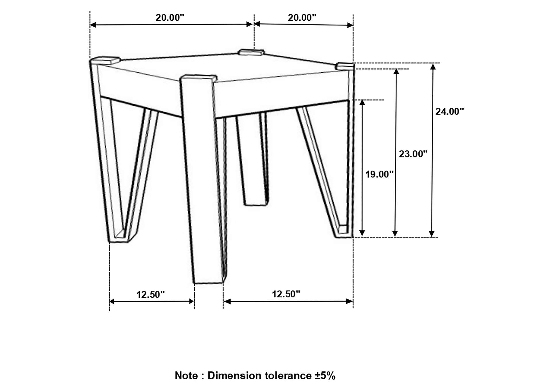 Winston Wooden Square Top End Table Natural and Matte Black,Coaster Furniture