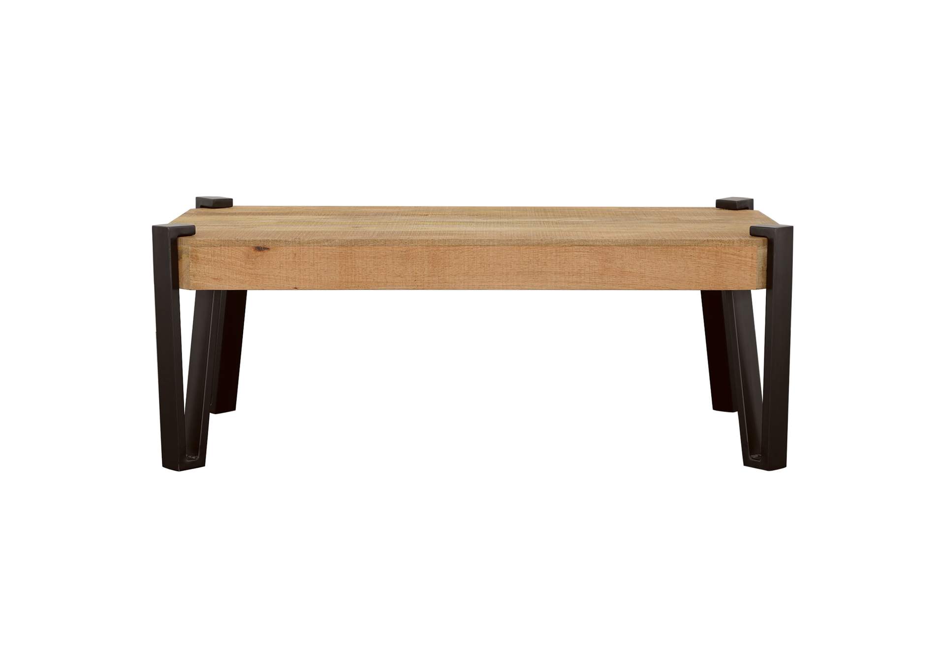 Winston Wooden Rectangular Top Coffee Table Natural and Matte Black,Coaster Furniture