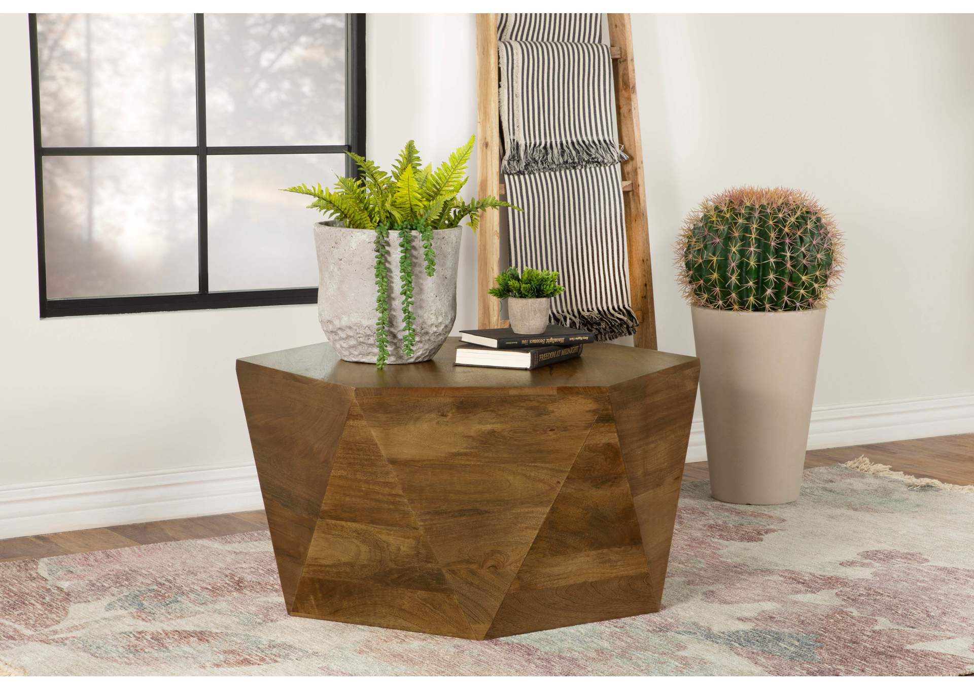 Zalika Hexagonal Coffee Table Natural,Coaster Furniture