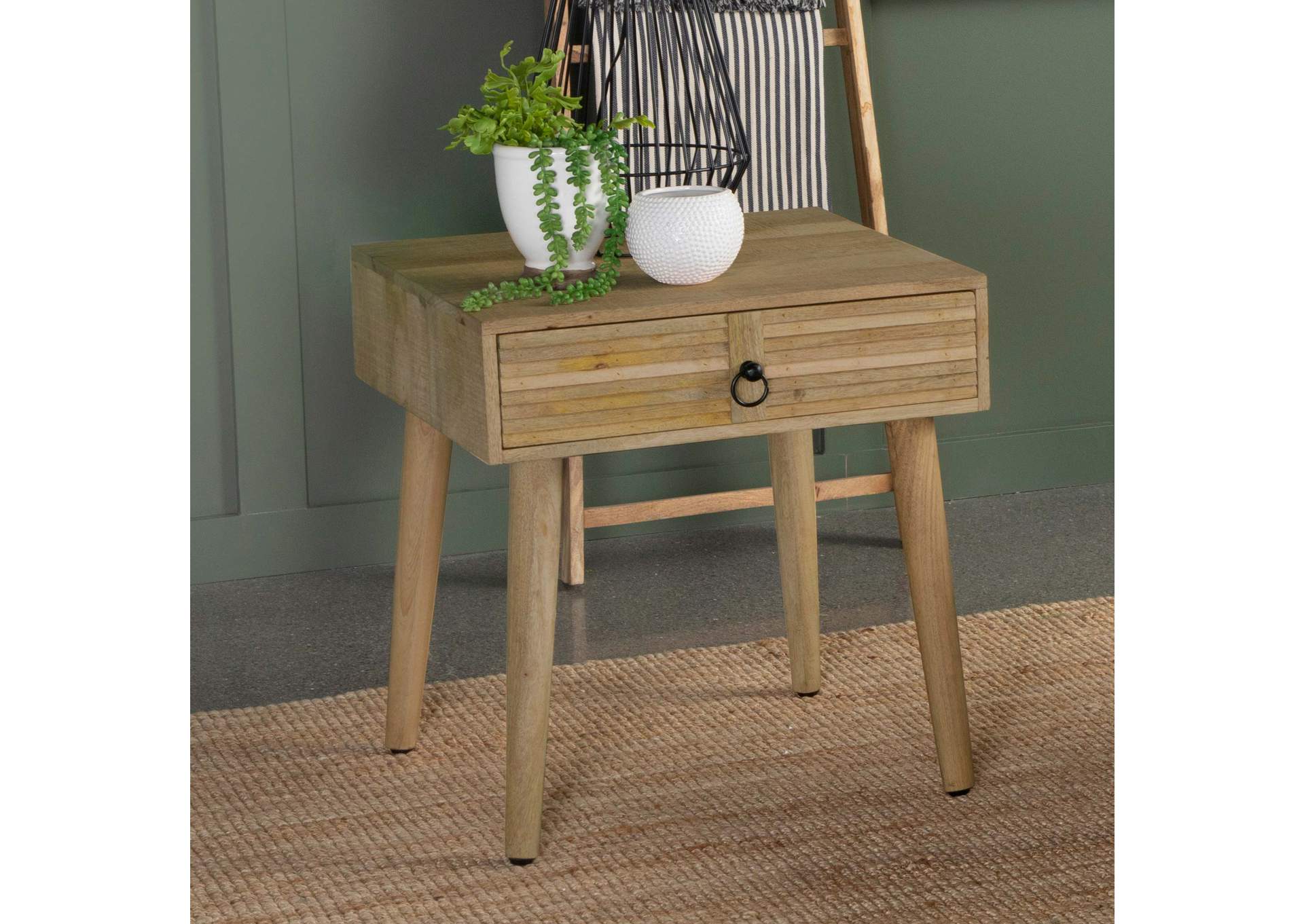 Zabel Square 1-drawer End Table Natural,Coaster Furniture