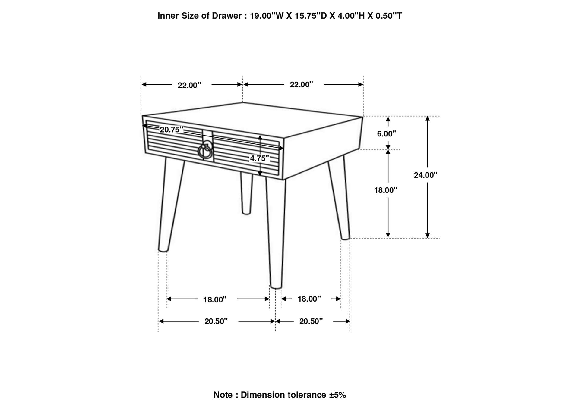 Zabel Square 1-drawer End Table Natural,Coaster Furniture