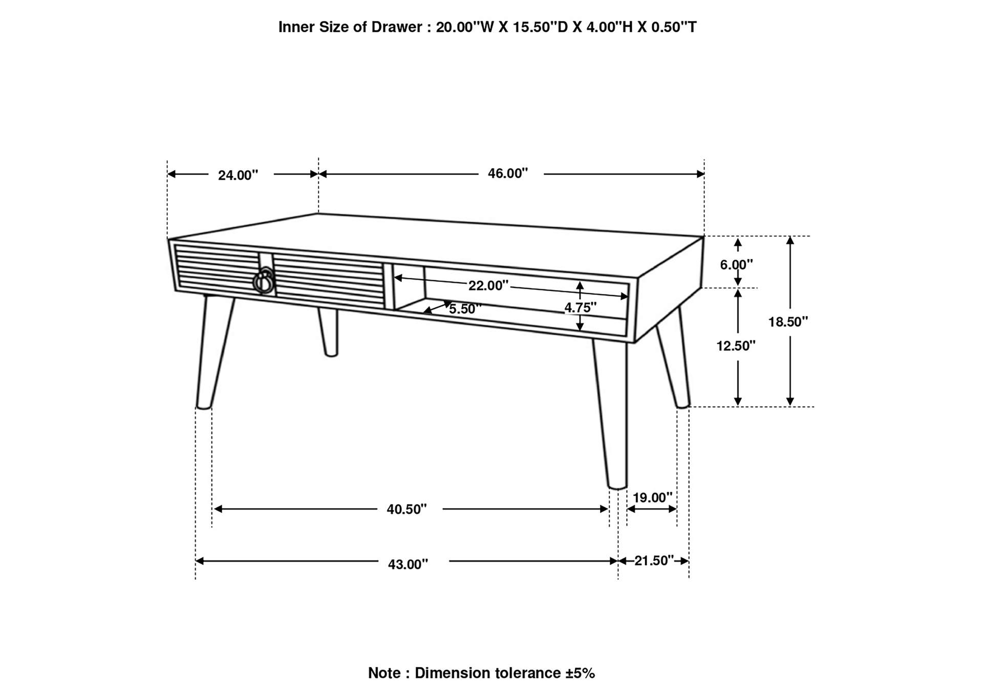 Zabel Rectangular 1-drawer Coffee Table Natural,Coaster Furniture