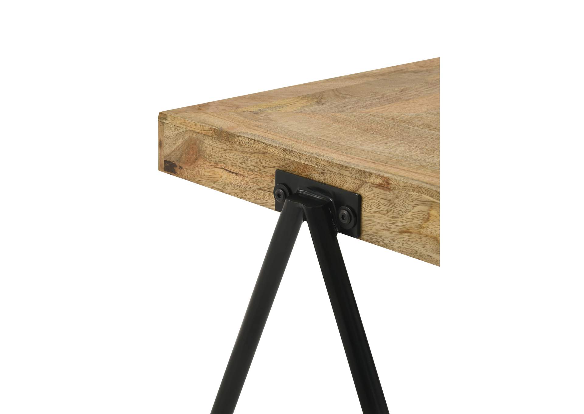 Avery Square End Table with Metal Legs Natural and Black,Coaster Furniture