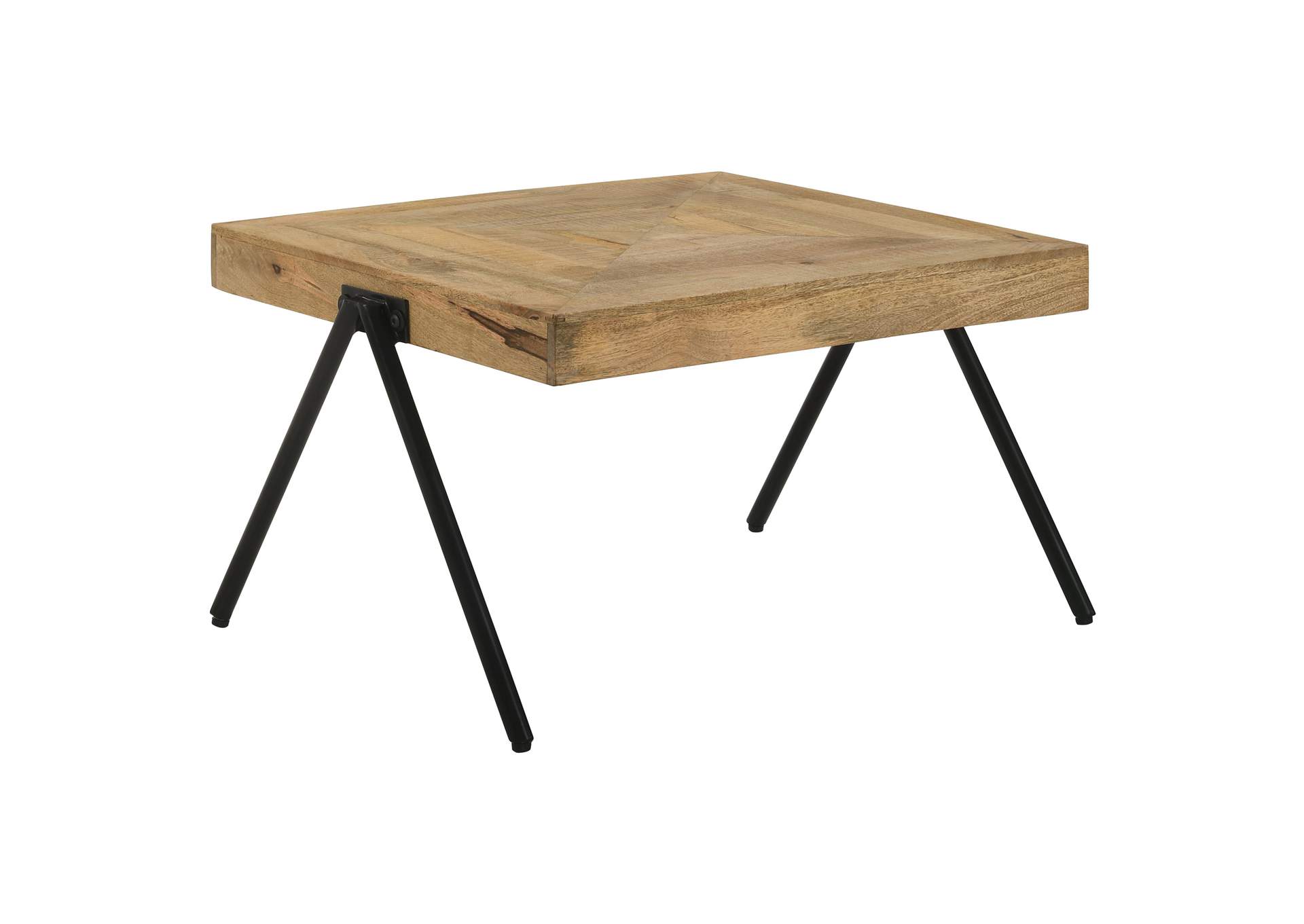 Avery Rectangular Coffee Table with Metal Legs Natural and Black,Coaster Furniture