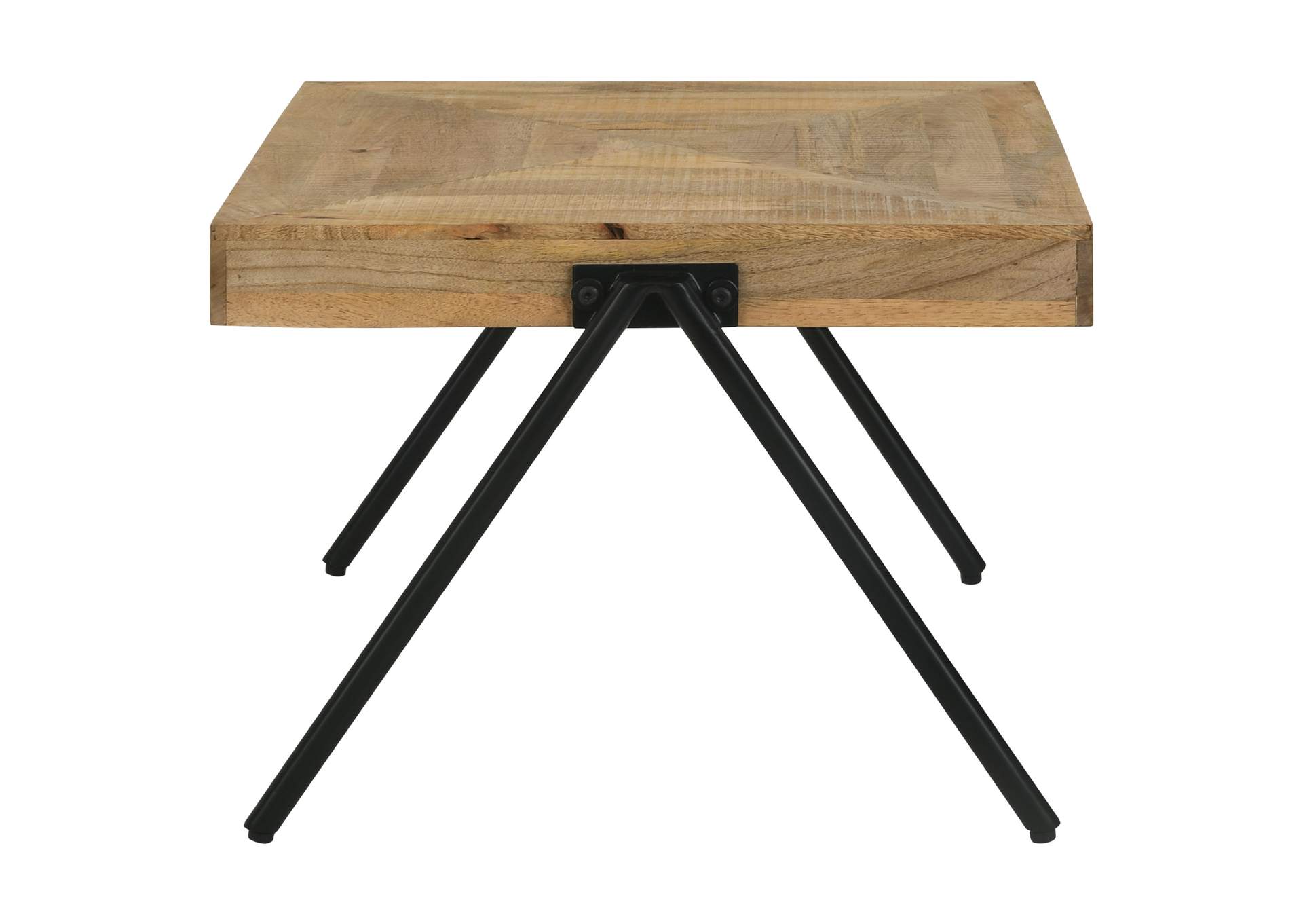 Avery Rectangular Coffee Table with Metal Legs Natural and Black,Coaster Furniture