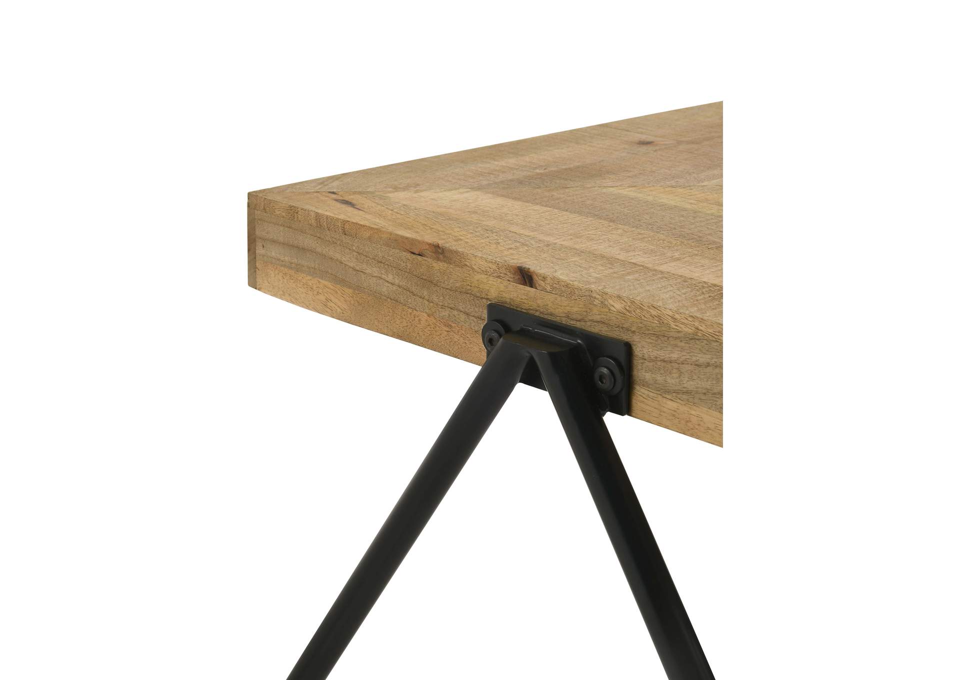 Avery Rectangular Coffee Table with Metal Legs Natural and Black,Coaster Furniture