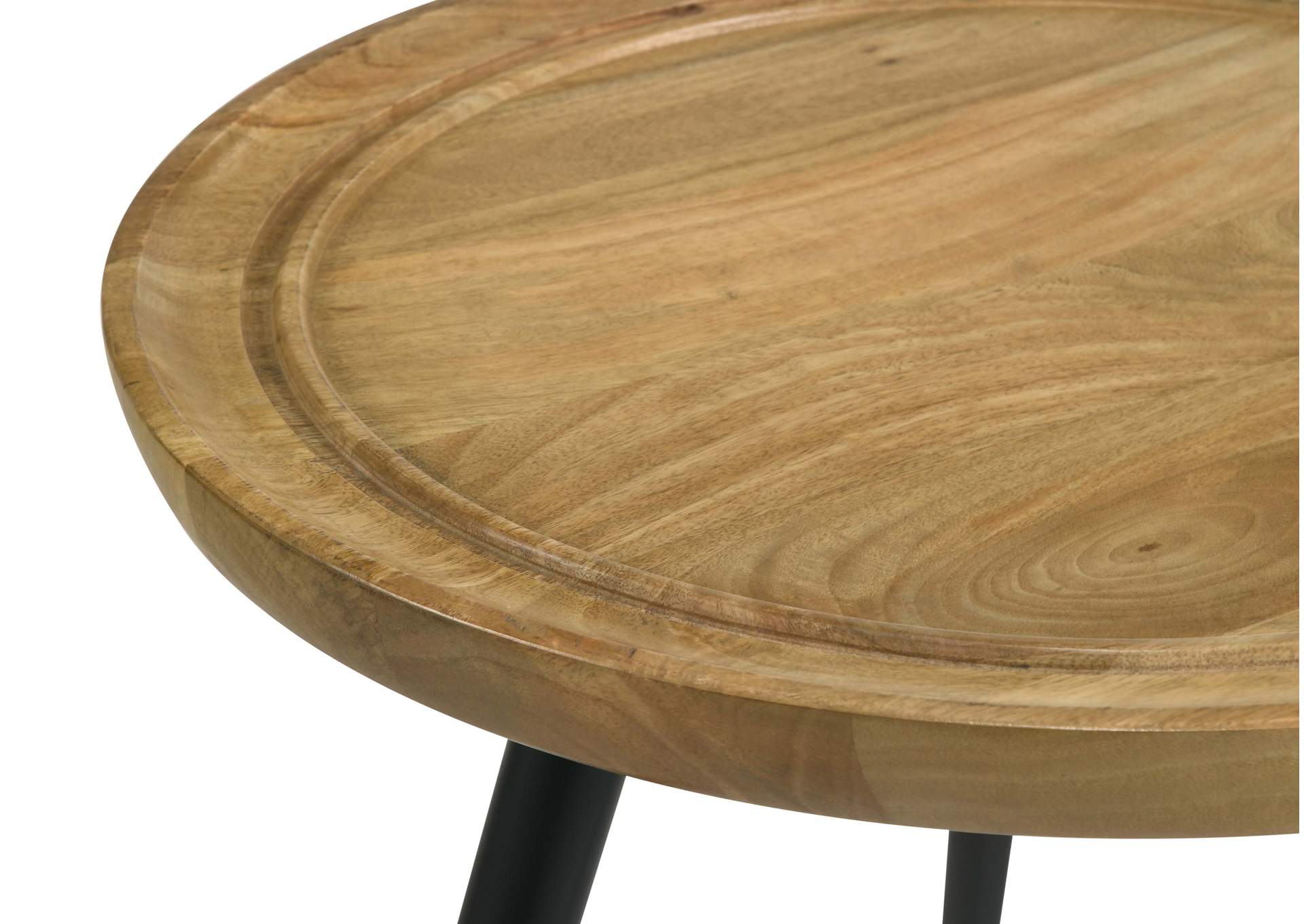 Zoe Round End Table with Trio Legs Natural and Black,Coaster Furniture