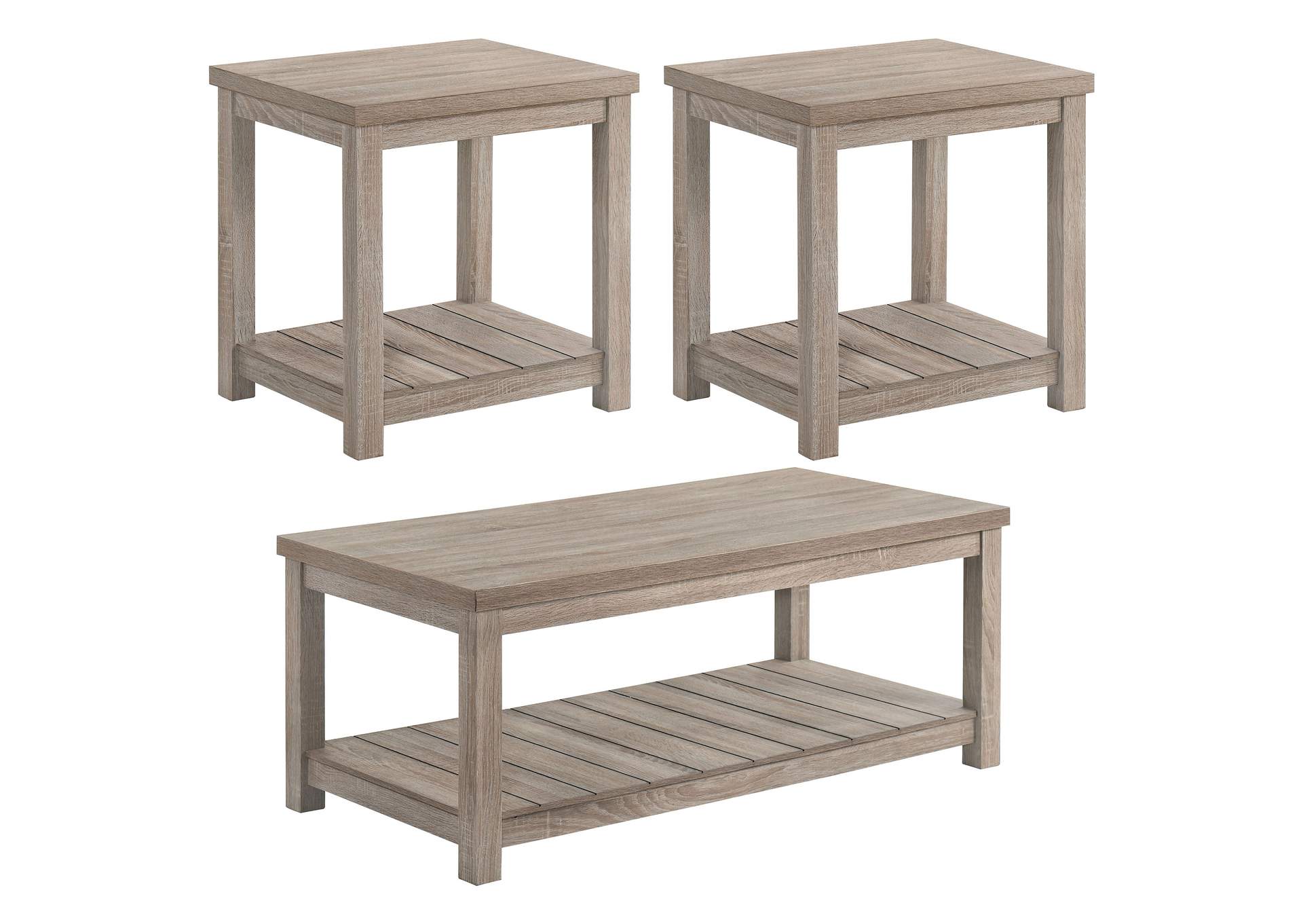 Bairn 3-piece Occasional Set with Open Shelves Greige,Coaster Furniture