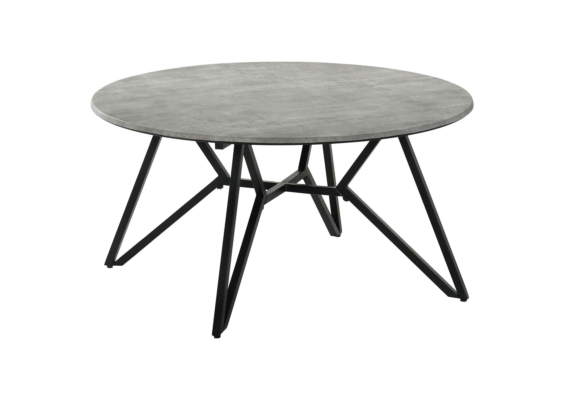 Hadi Round Coffee Table with Hairpin Legs Cement and Gunmetal,Coaster Furniture