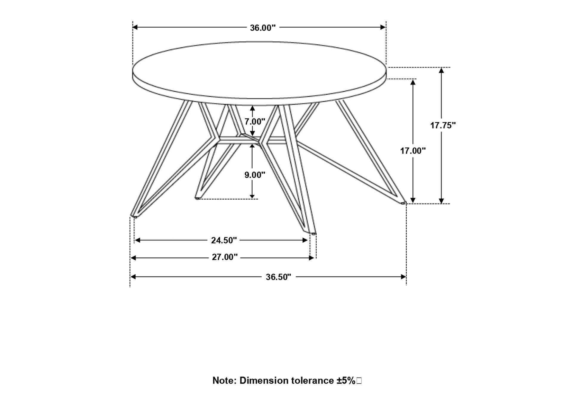 Hadi Round Coffee Table with Hairpin Legs Cement and Gunmetal,Coaster Furniture