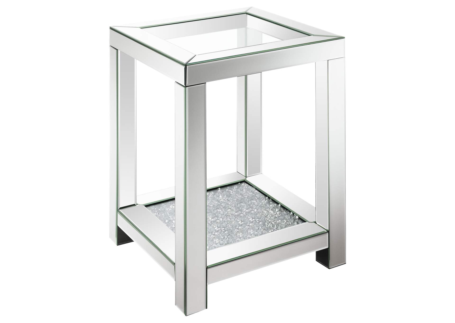 Valentina Square End Table with Glass Top Mirror,Coaster Furniture