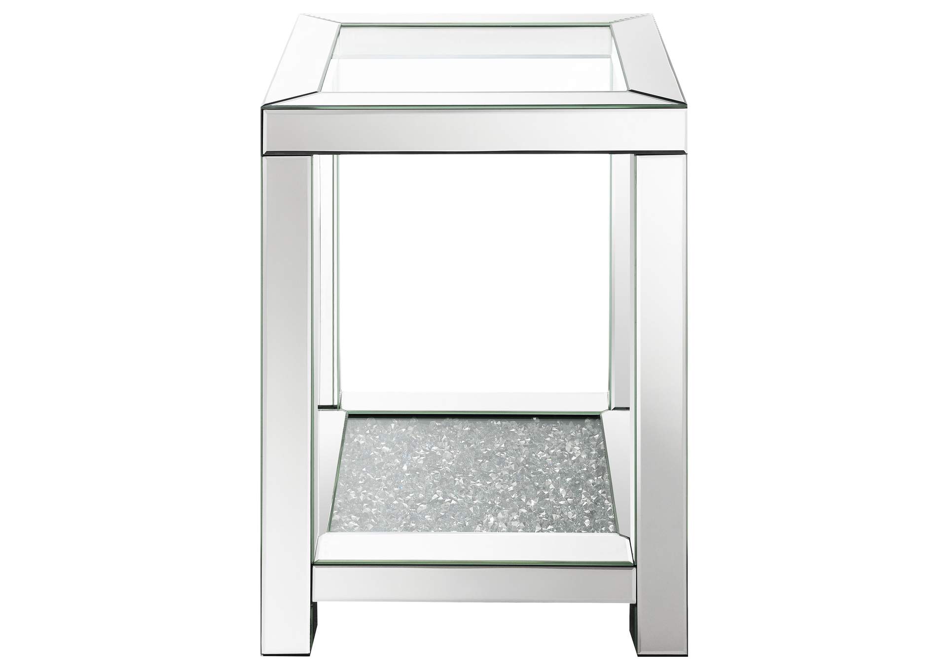 Valentina Square End Table with Glass Top Mirror,Coaster Furniture