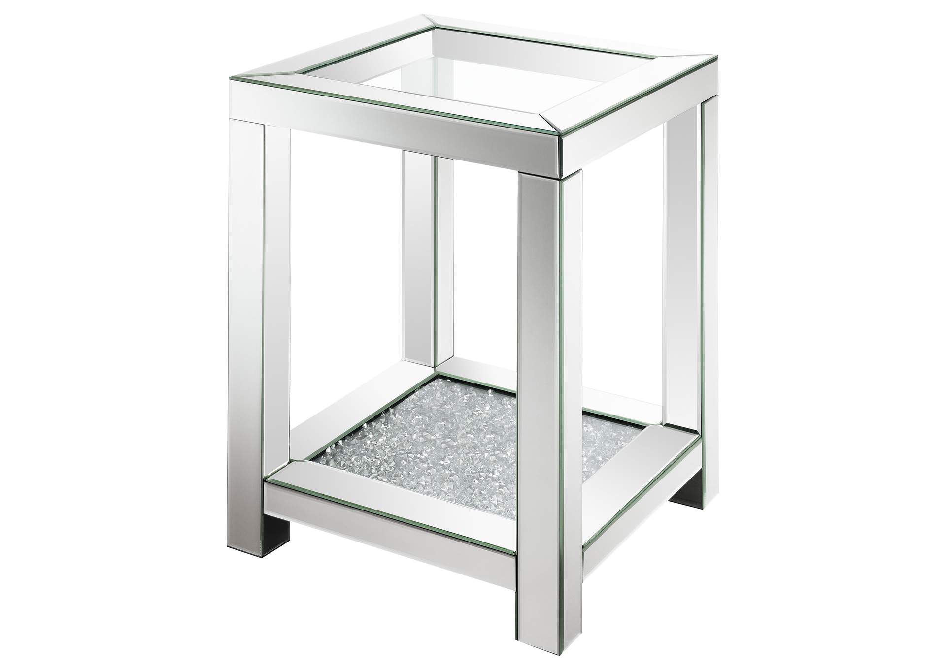 Valentina Square End Table with Glass Top Mirror,Coaster Furniture