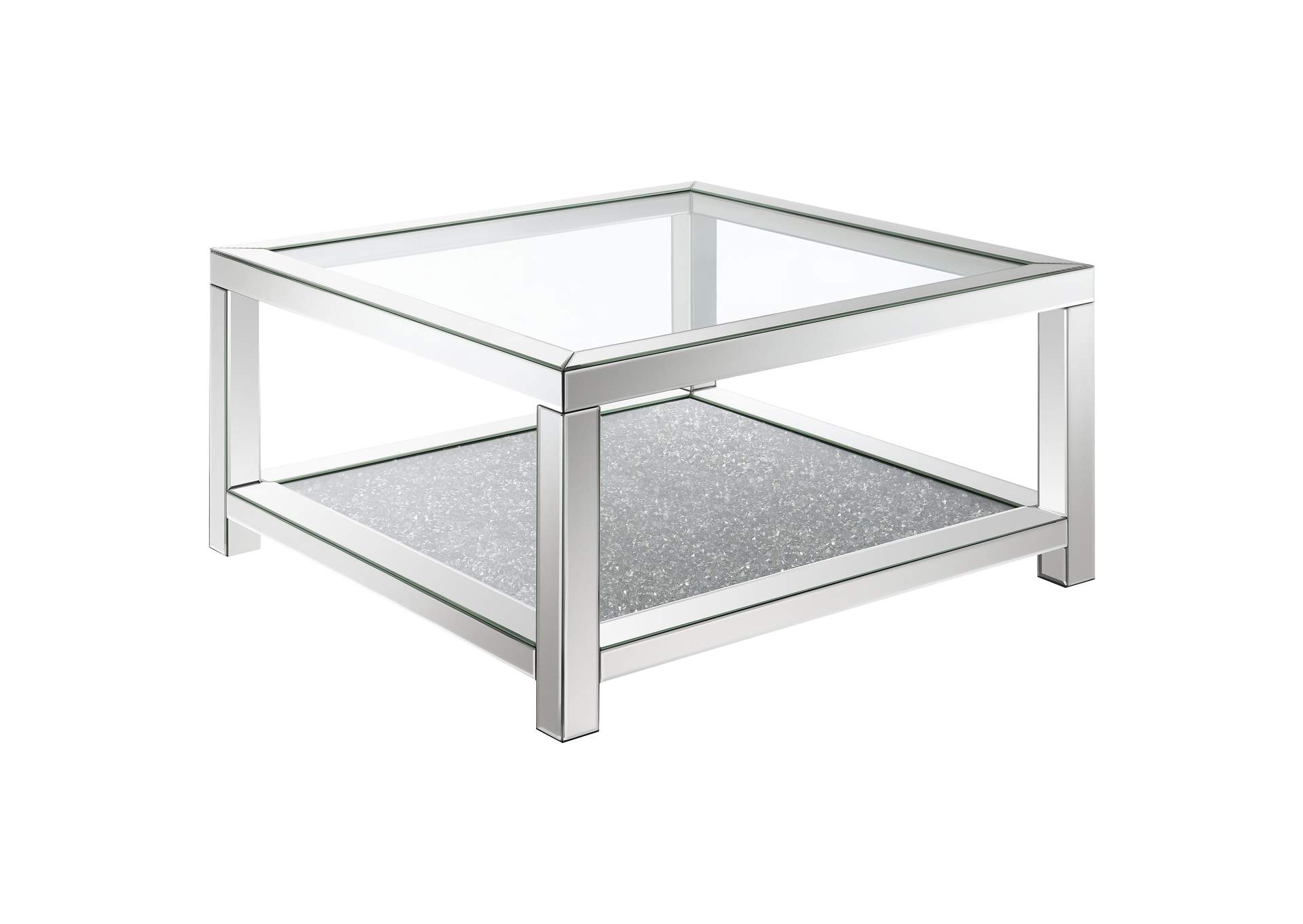 Valentina Rectangular Coffee Table with Glass Top Mirror,Coaster Furniture