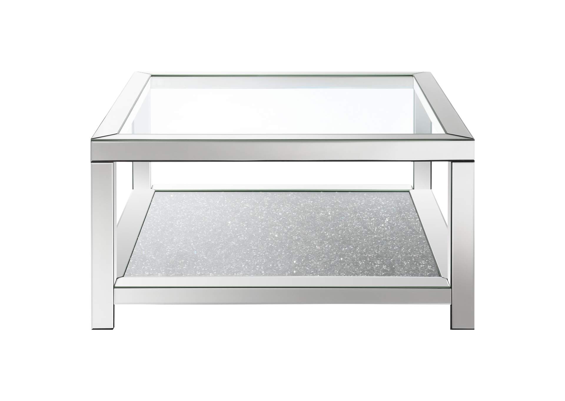 Valentina Rectangular Coffee Table with Glass Top Mirror,Coaster Furniture