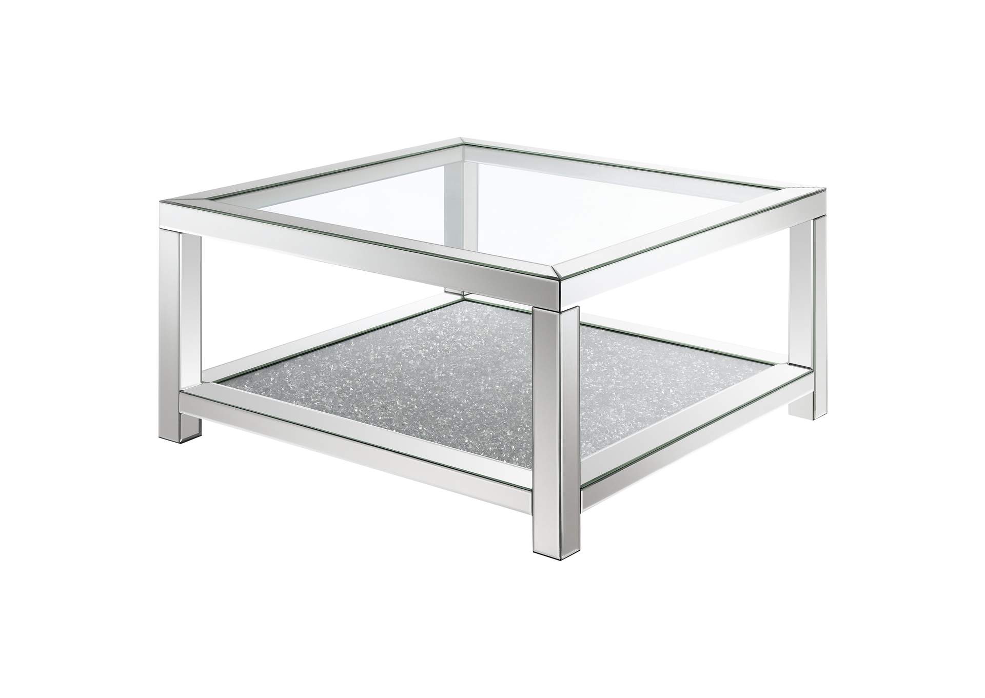 Valentina Rectangular Coffee Table with Glass Top Mirror,Coaster Furniture