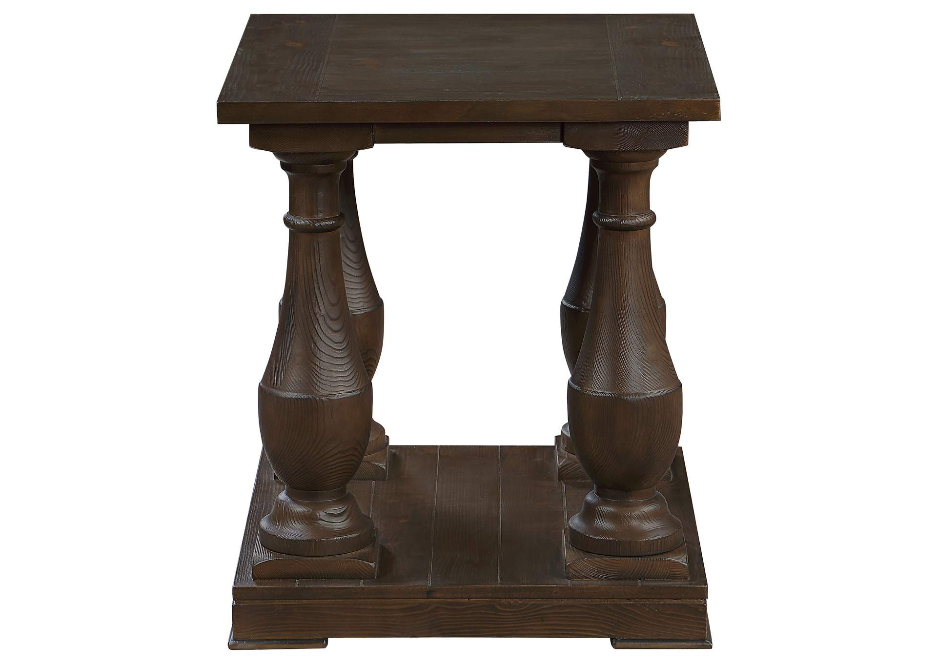 Walden Rectangular End Table with Turned Legs and Floor Shelf Coffee,Coaster Furniture