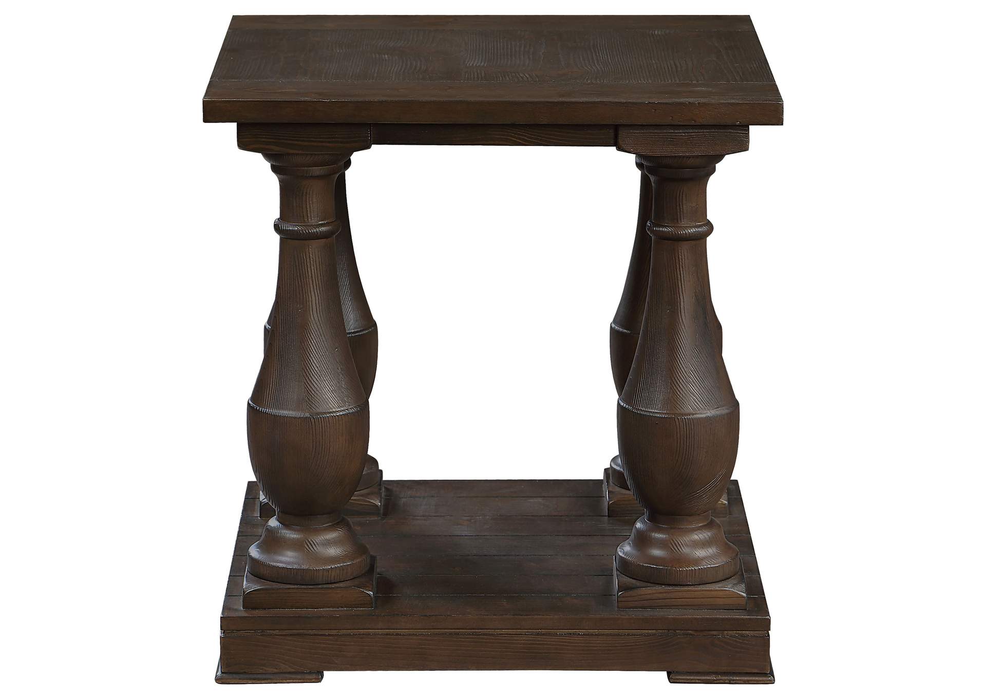 Walden Rectangular End Table with Turned Legs and Floor Shelf Coffee,Coaster Furniture