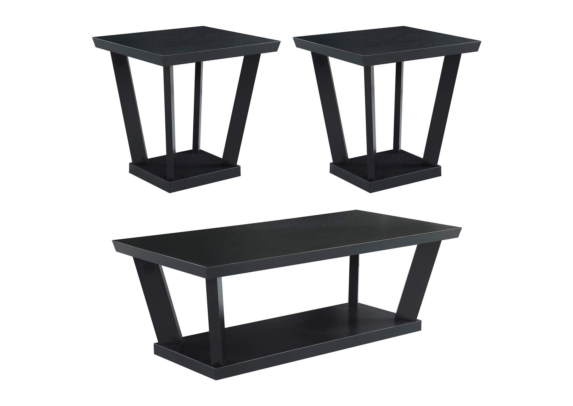 Aminta 3-piece Occasional Set with Open Shelves Black,Coaster Furniture