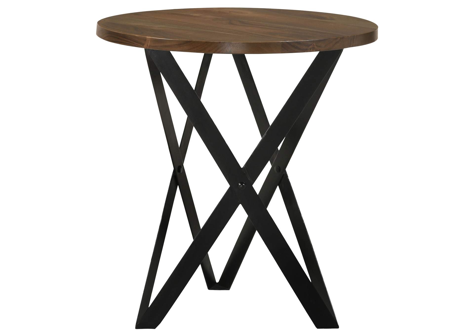 Zack Round End Table Smokey Grey and Black,Coaster Furniture