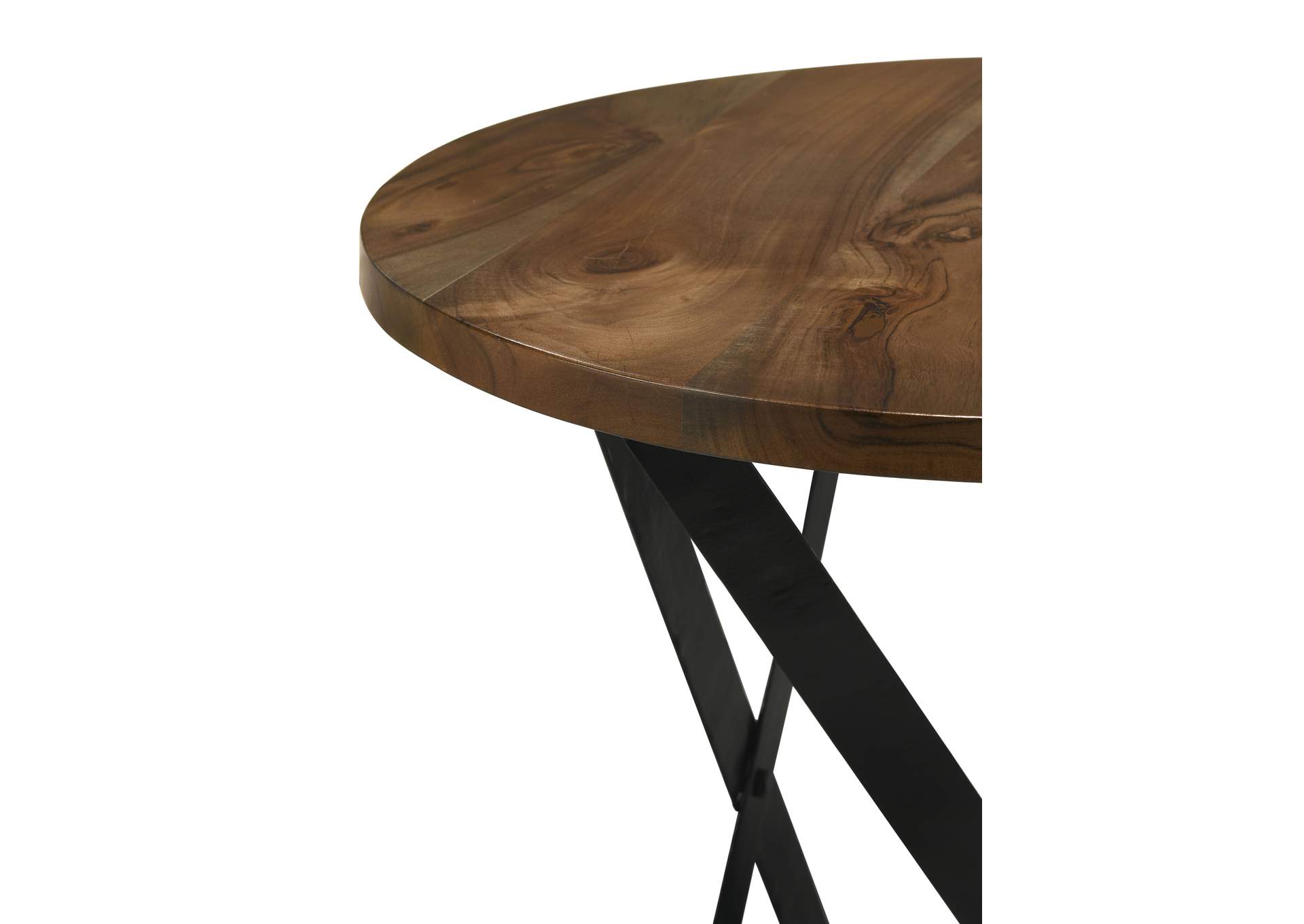 Zack Round End Table Smokey Grey and Black,Coaster Furniture