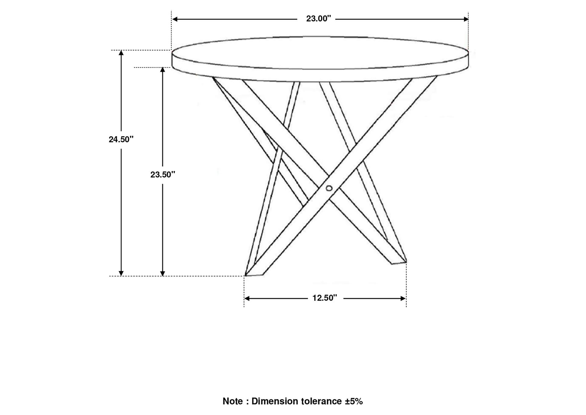 Zack Round End Table Smokey Grey and Black,Coaster Furniture