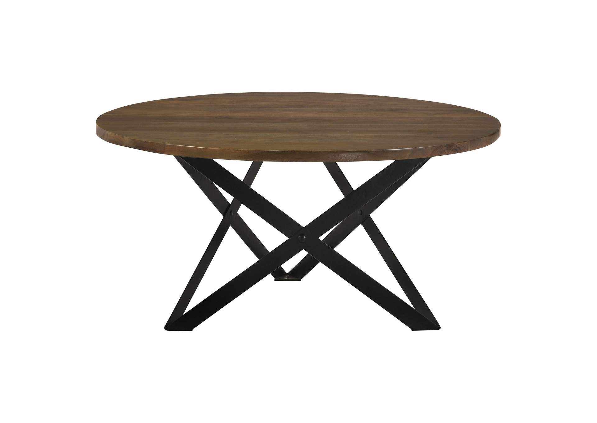 Zack Round Coffee Table Smokey Grey and Black,Coaster Furniture