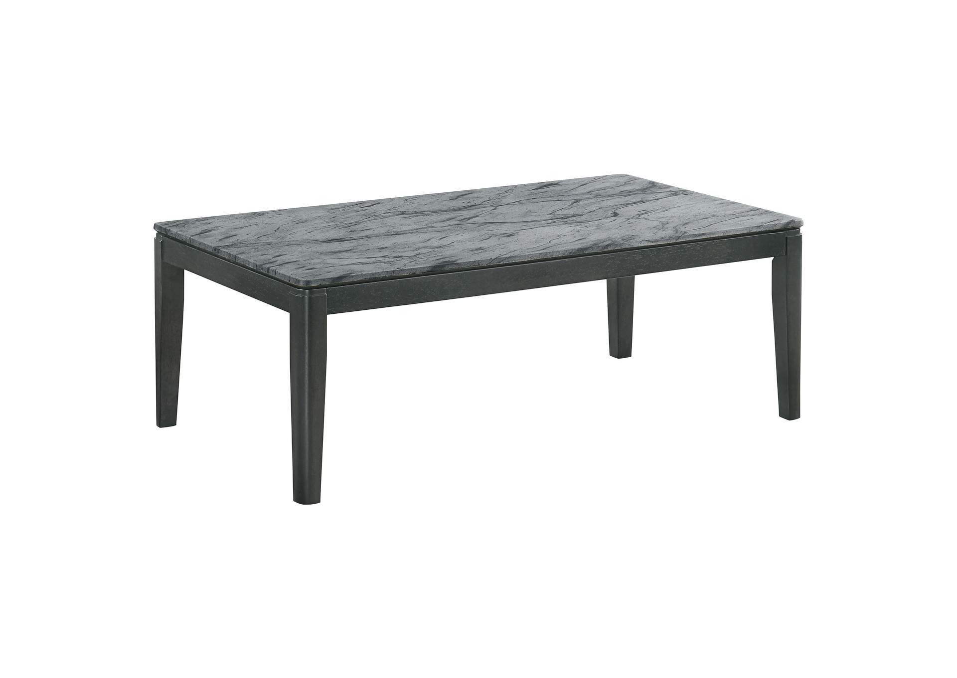 Rectangular Coffee Table Faux Grey Marble and Black,Coaster Furniture