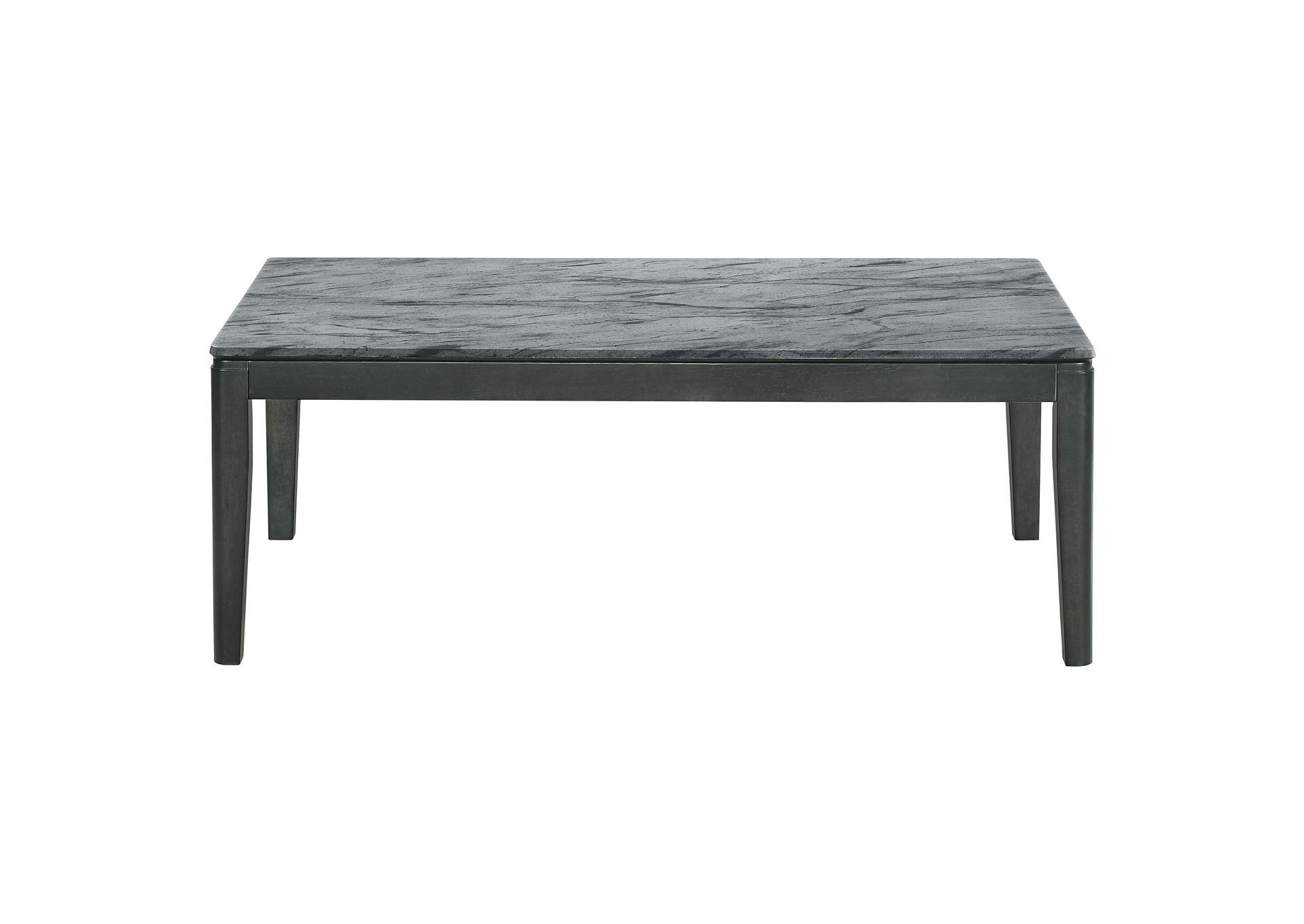 Rectangular Coffee Table Faux Grey Marble and Black,Coaster Furniture