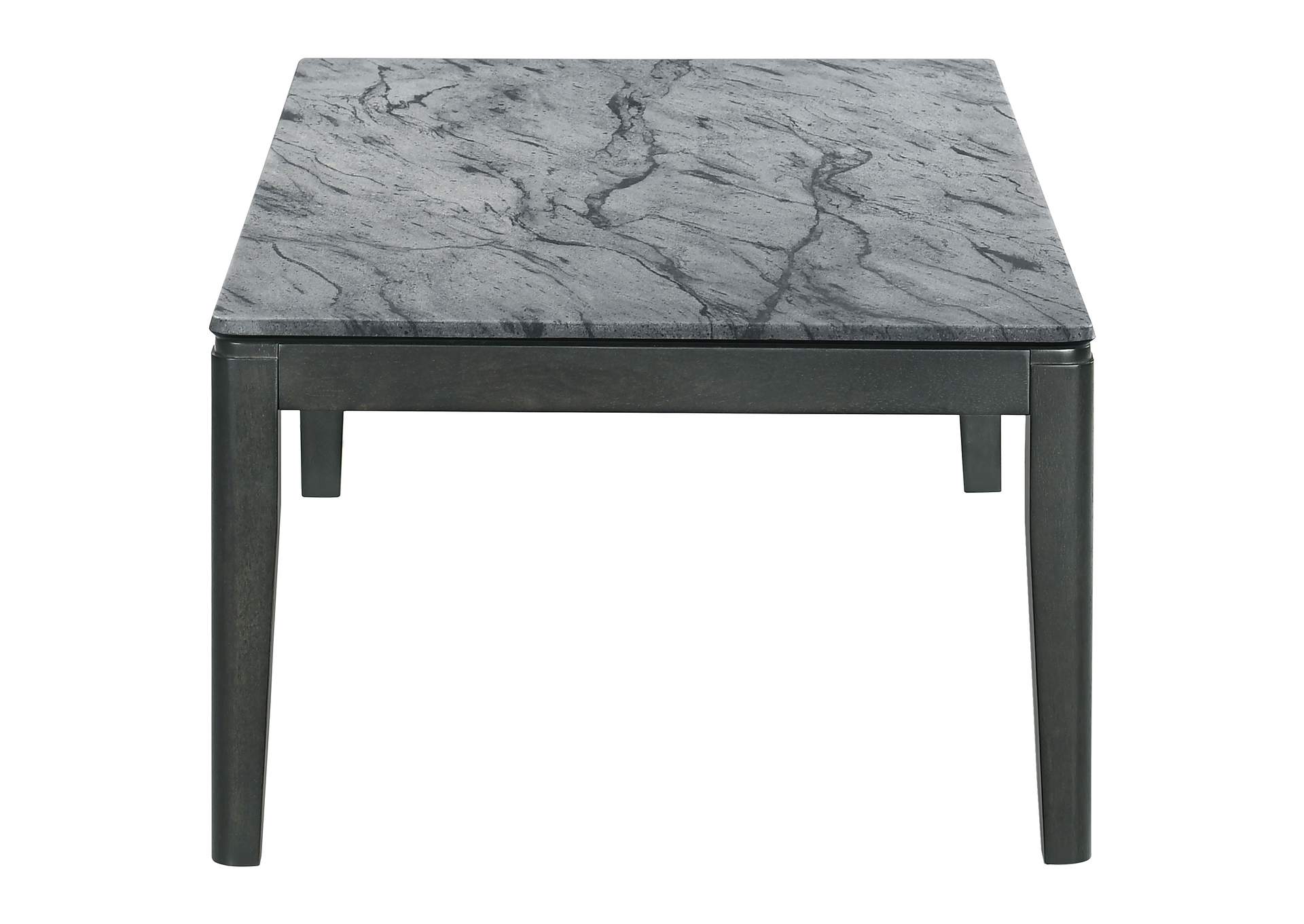 Rectangular Coffee Table Faux Grey Marble and Black,Coaster Furniture