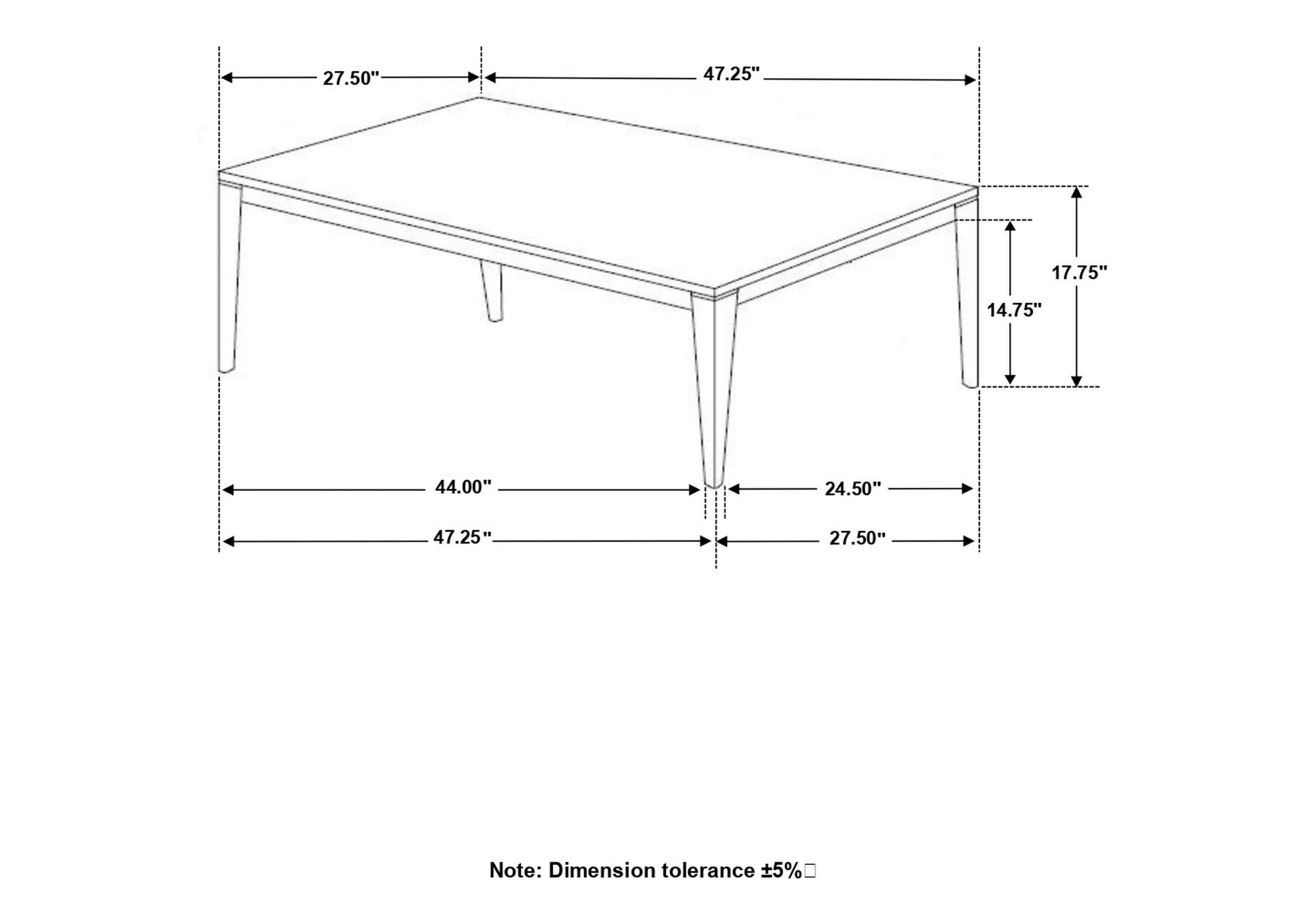 Rectangular Coffee Table Faux Grey Marble and Black,Coaster Furniture