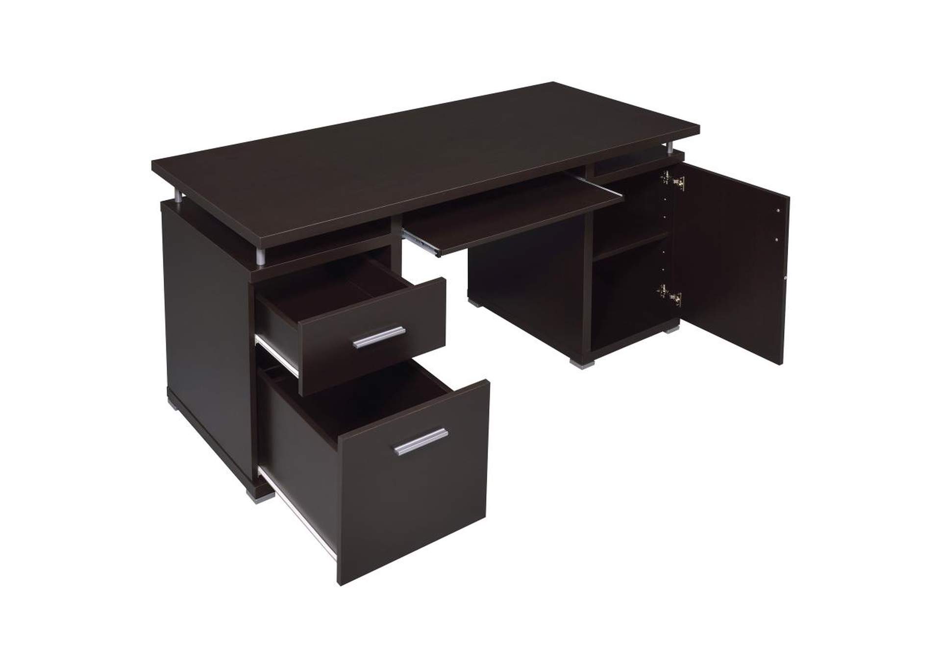 Tracy 2-Drawer Computer Desk Cappuccino,Coaster Furniture