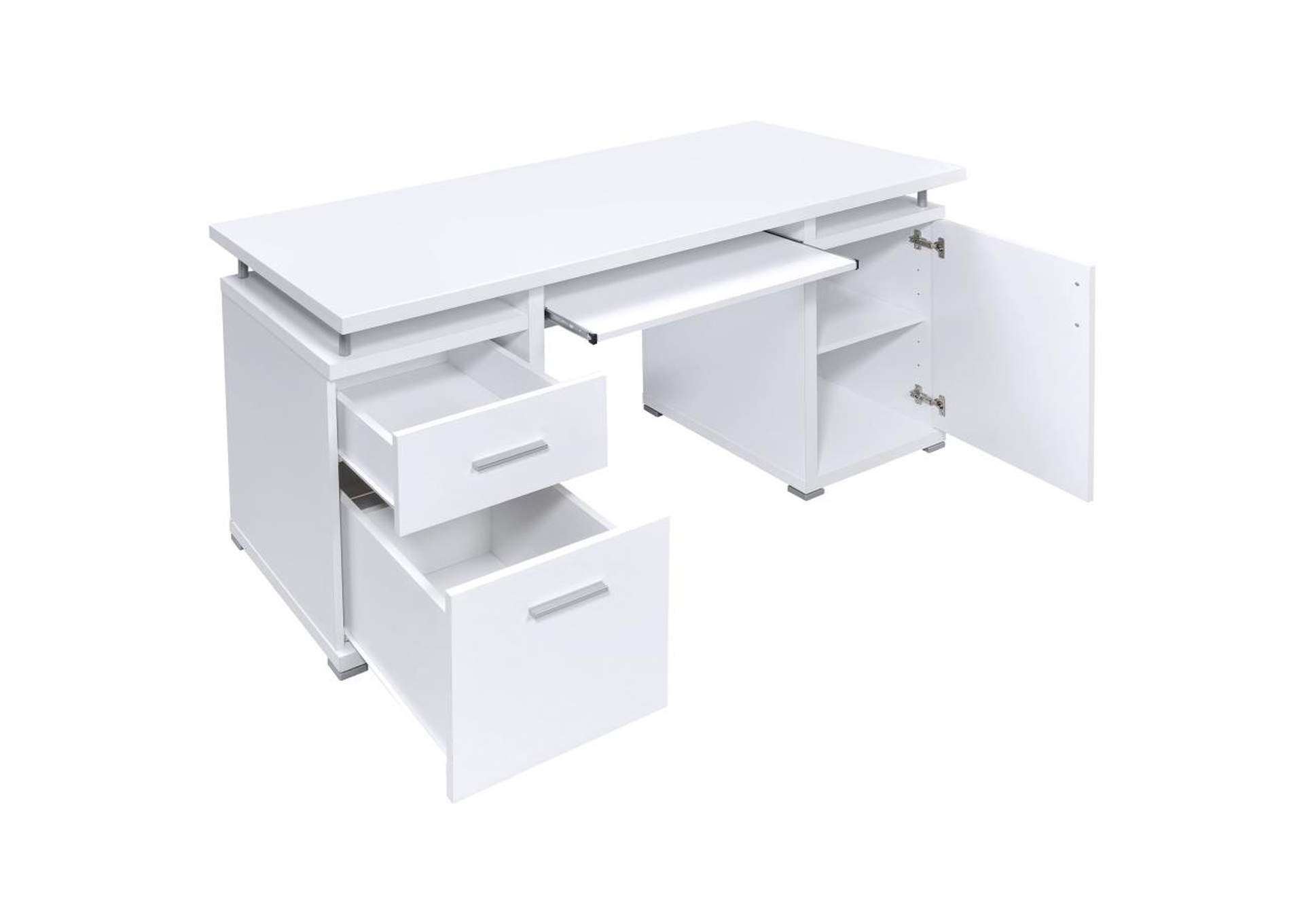 Tracy 2-Drawer Computer Desk White,Coaster Furniture