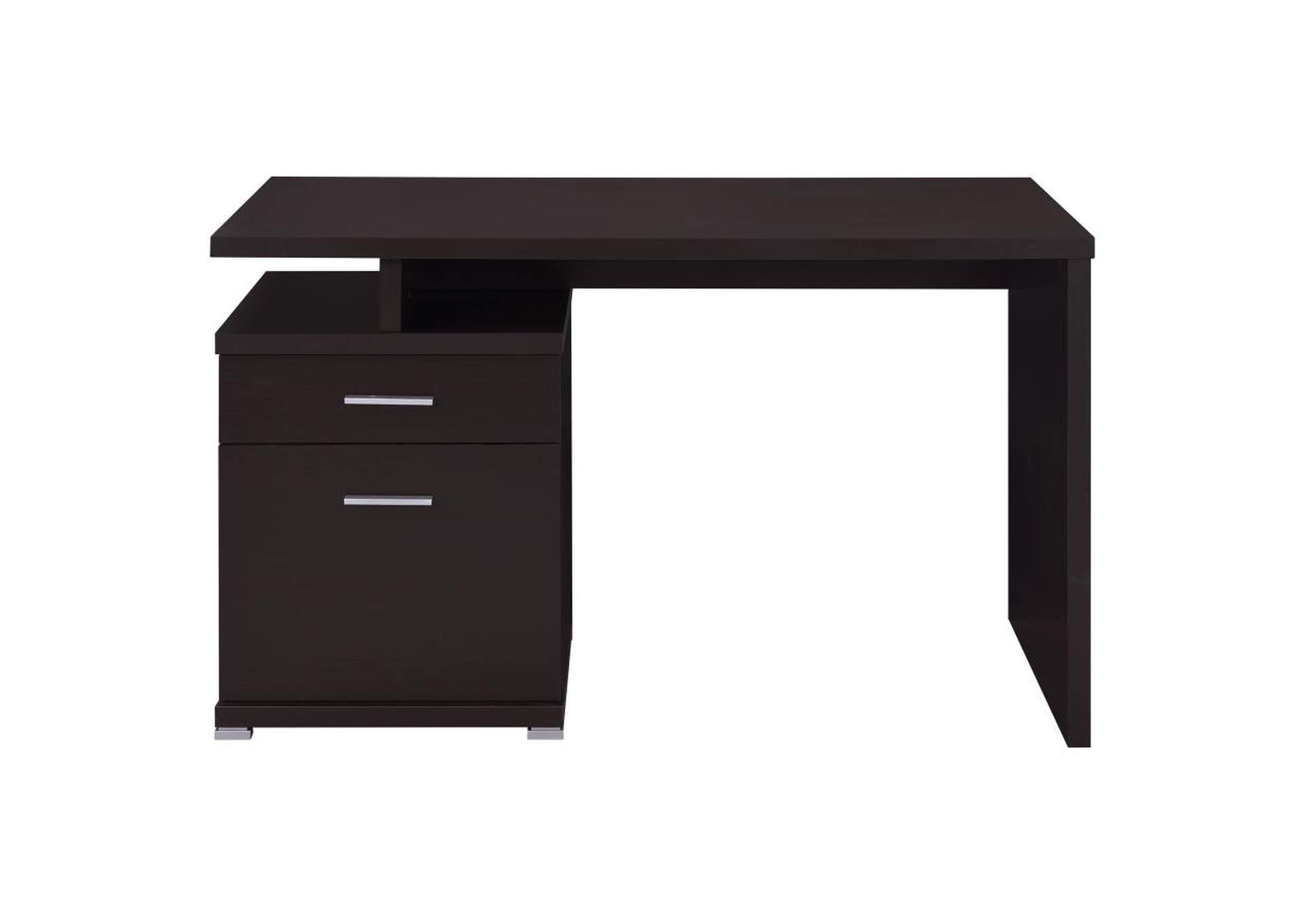Irving 2-Drawer Office Desk With Cabinet Cappuccino,Coaster Furniture