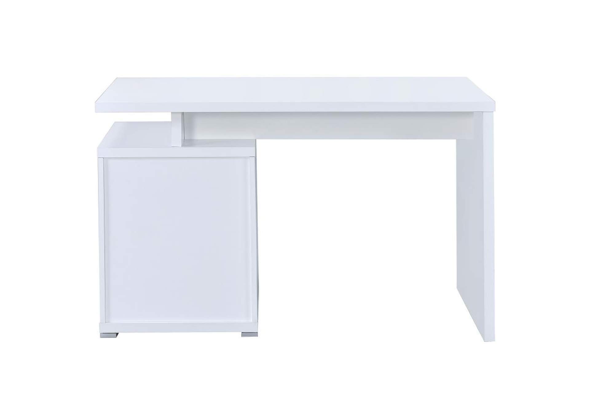 Irving 2-Drawer Office Desk With Cabinet White,Coaster Furniture