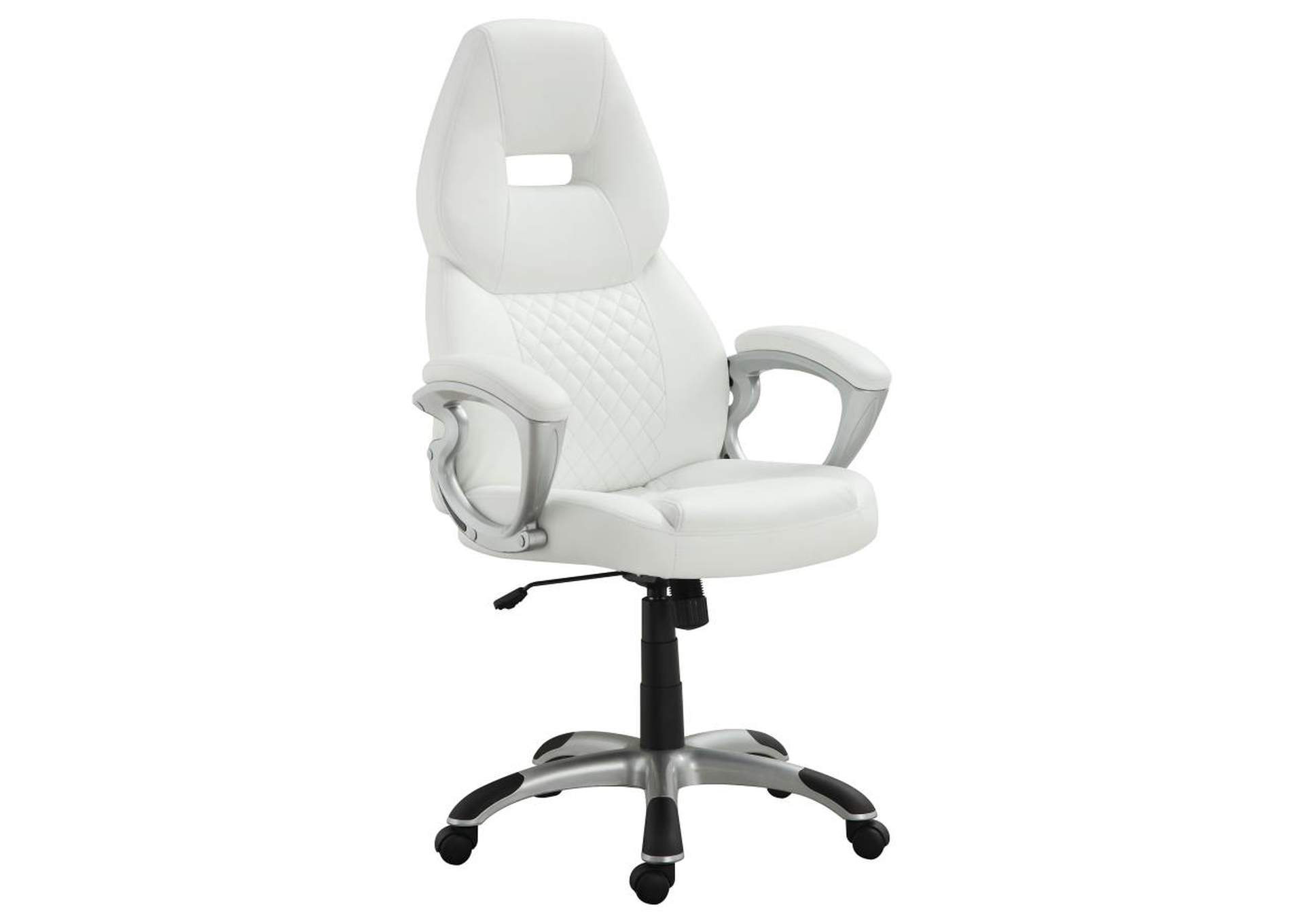 Bruce Adjustable Height Office Chair White and Silver,Coaster Furniture