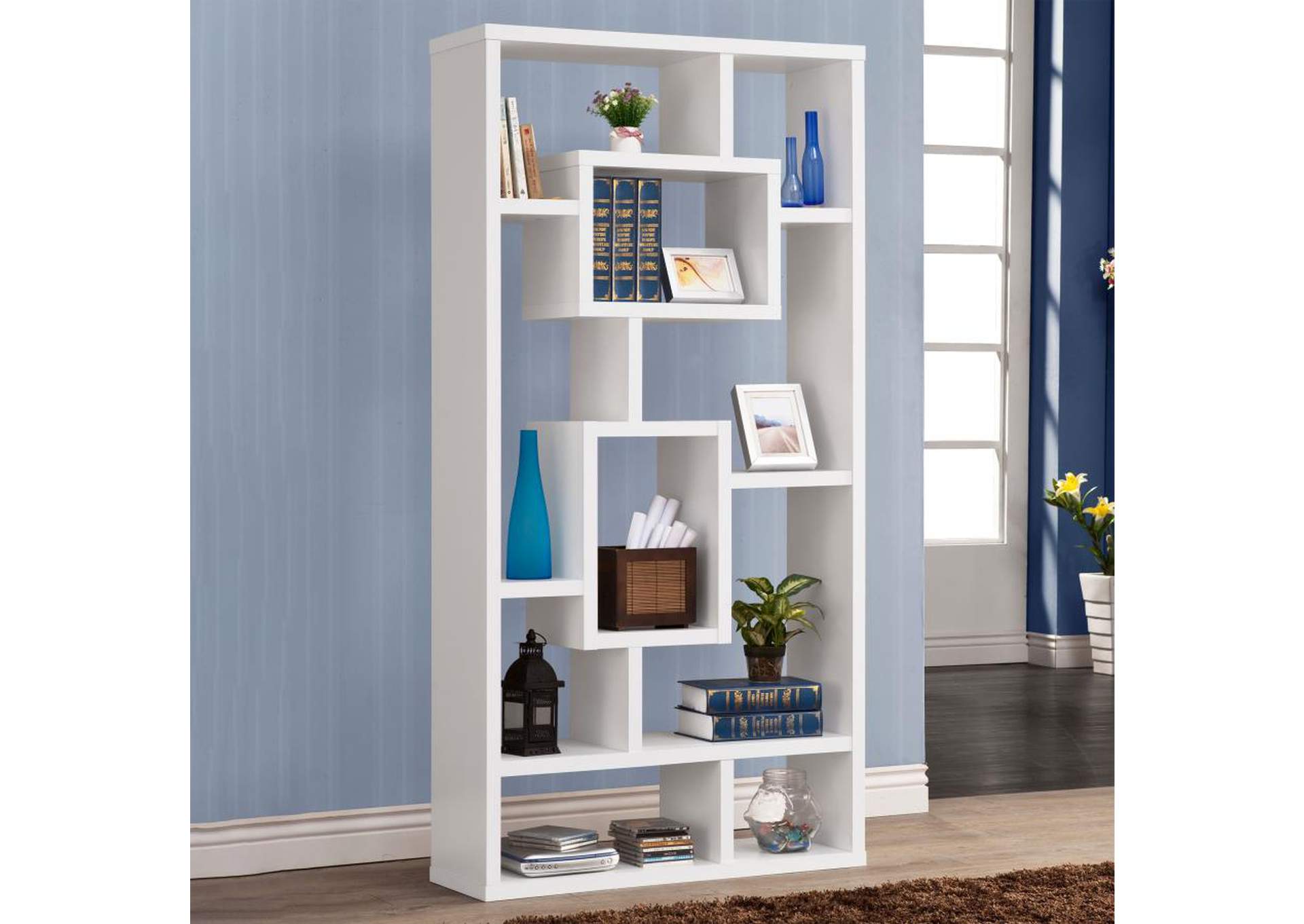 Howie 10-shelf Bookcase White,Coaster Furniture