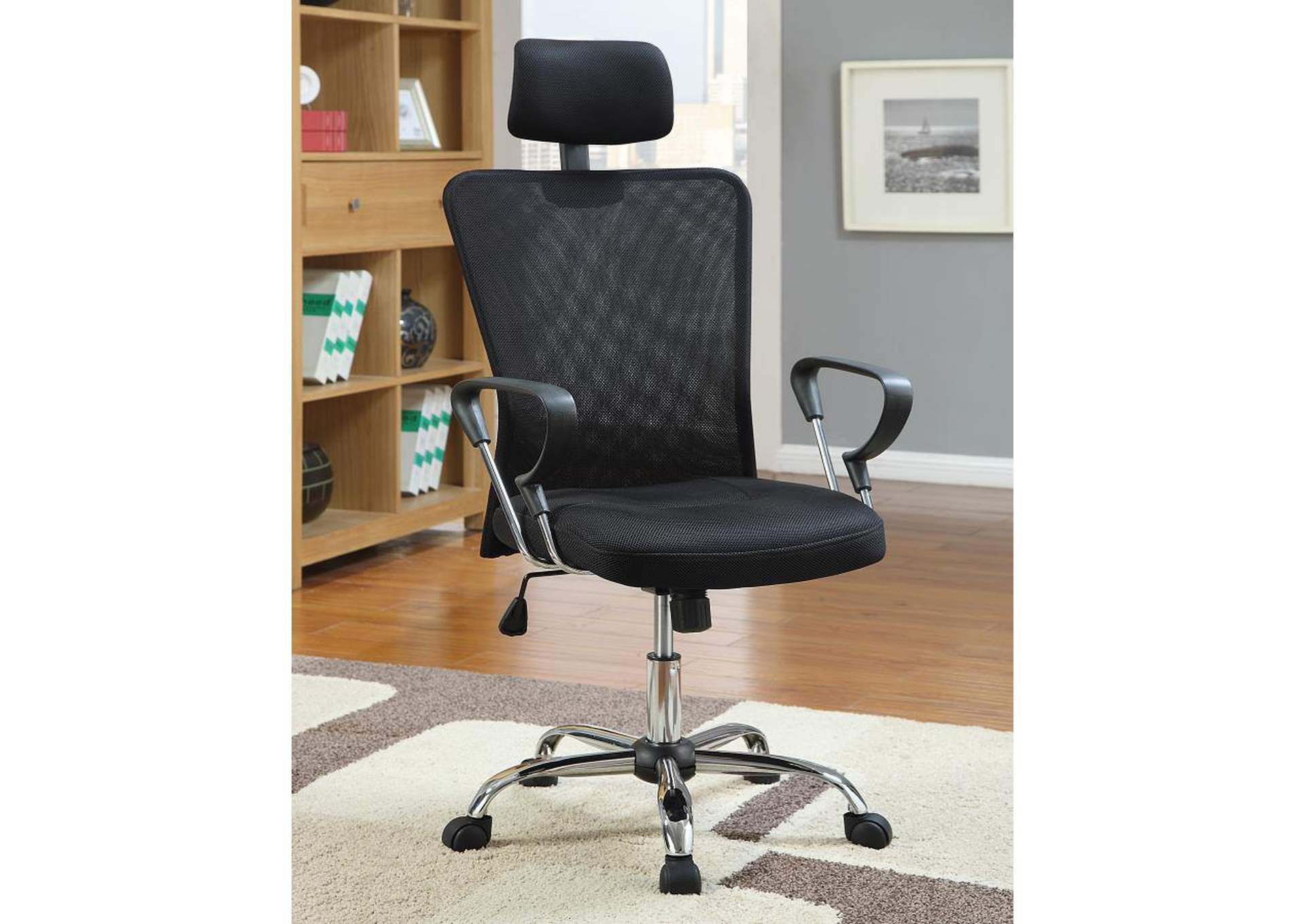 Stark Mesh Back Office Chair Black And Chrome,Coaster Furniture