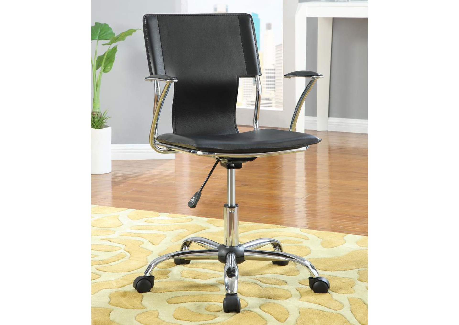 Himari Adjustable Height Office Chair Black And Chrome,Coaster Furniture