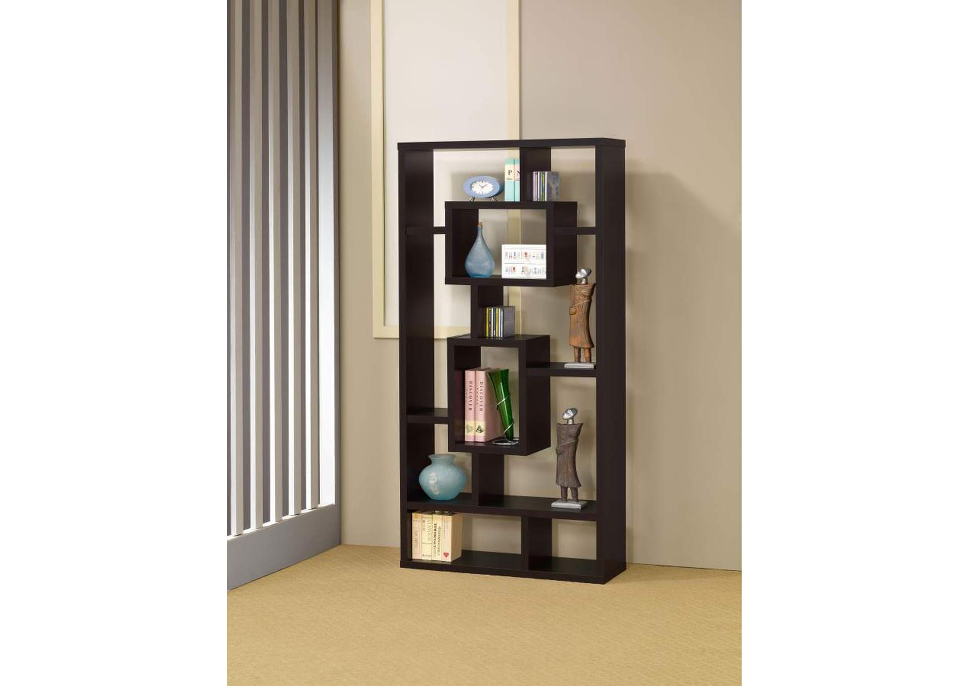 Howie 10 - shelf Bookcase Cappuccino,Coaster Furniture
