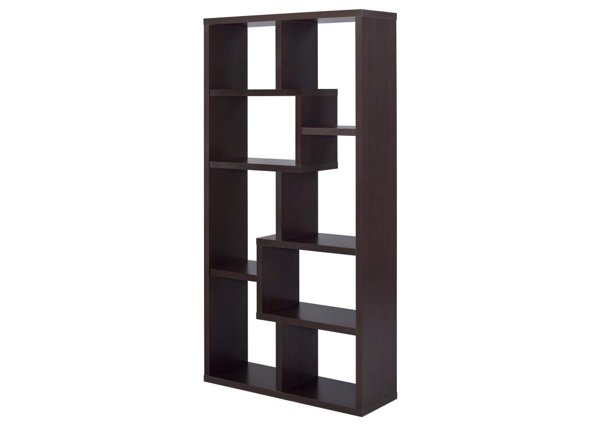 Theo 10 - shelf Bookcase Cappuccino,Coaster Furniture
