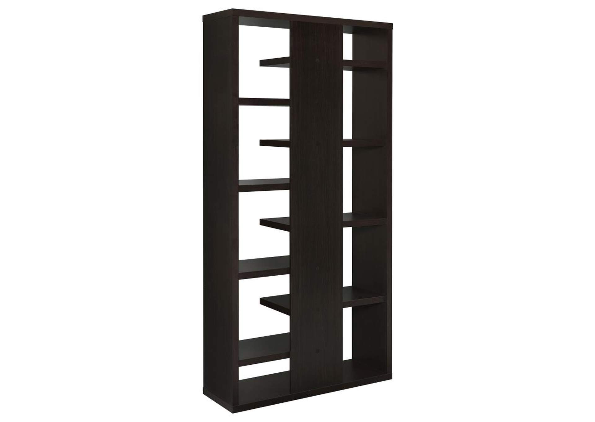 Altmark Bookcase With Staggered Floating Shelves Cappuccino,Coaster Furniture