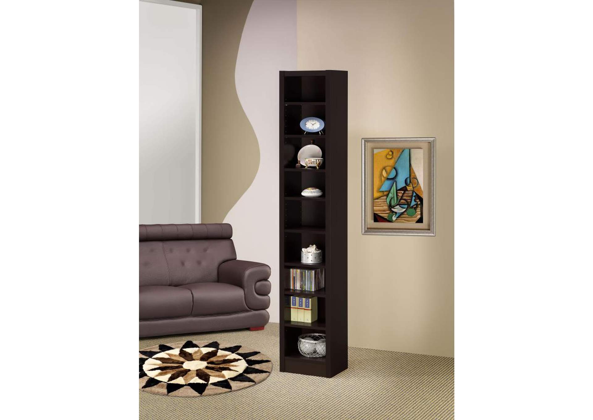 Eliam Rectangular Bookcase with 2 Fixed Shelves Cappuccino,Coaster Furniture
