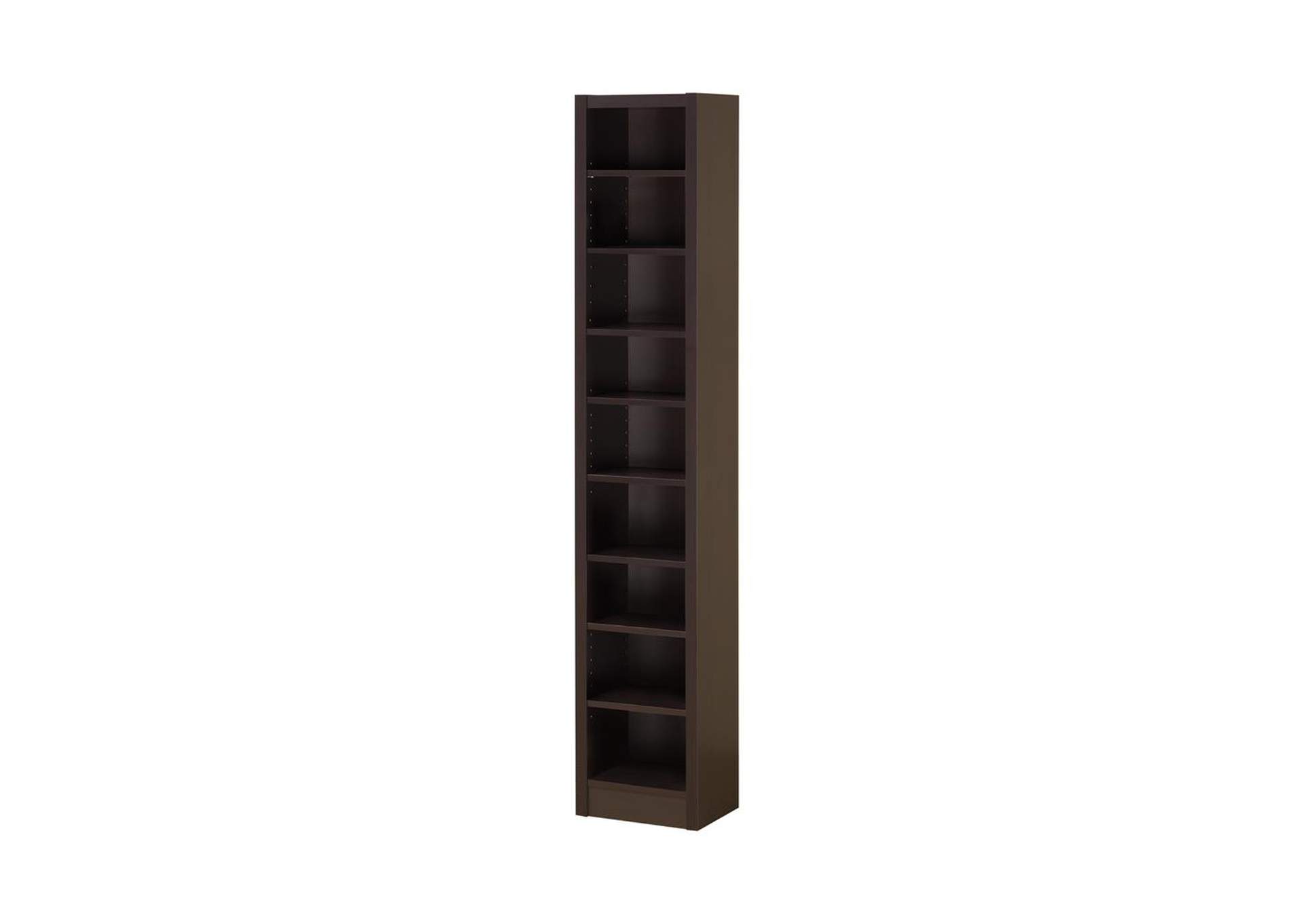 Rectangular Bookcase with 2 Fixed Shelves Cappuccino,Coaster Furniture